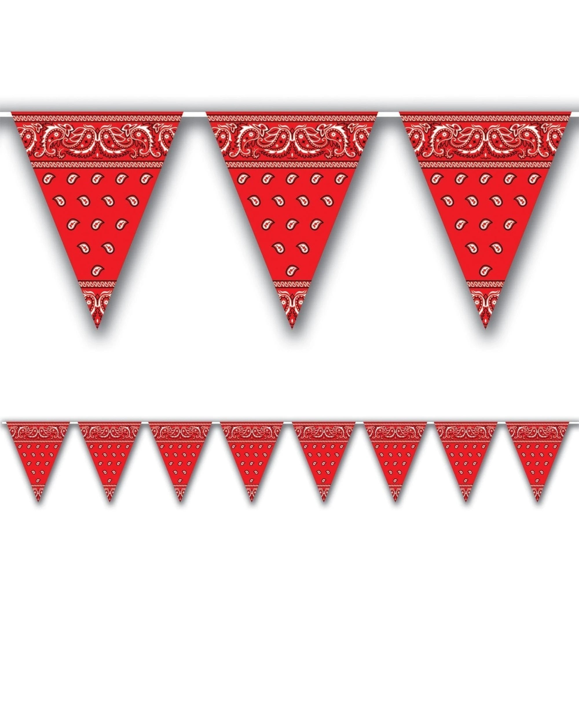 1 Beistle Bandana Plastic Flag Banner - Red, 1 of 1