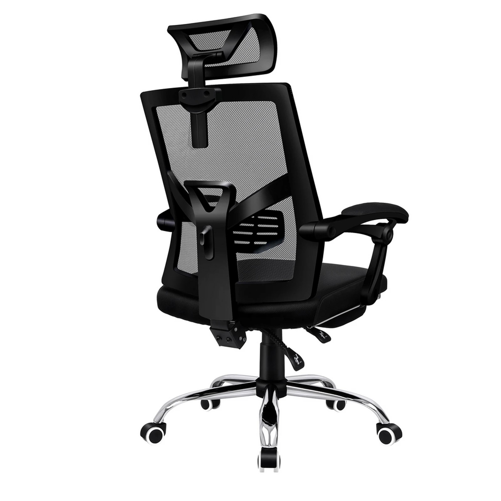 1 Alfordson Mesh Office Chair Gaming Executive Fabric Seat Racing Footrest Recline - Black, 1 of 10