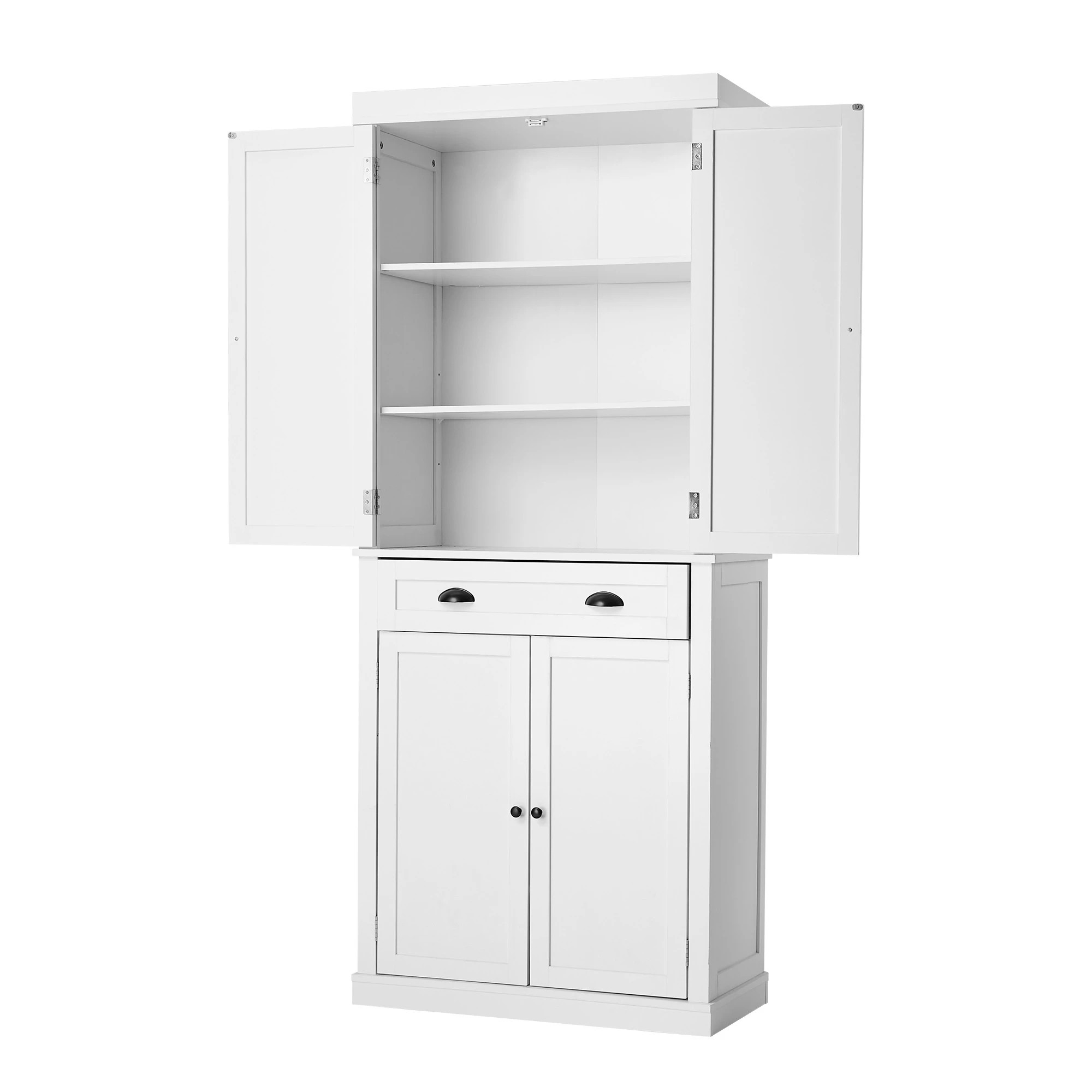 7 Oikiture Buffet Sideboard Storage Cabinet Cupboard 6-Tier Shelf - White, 7 of 9