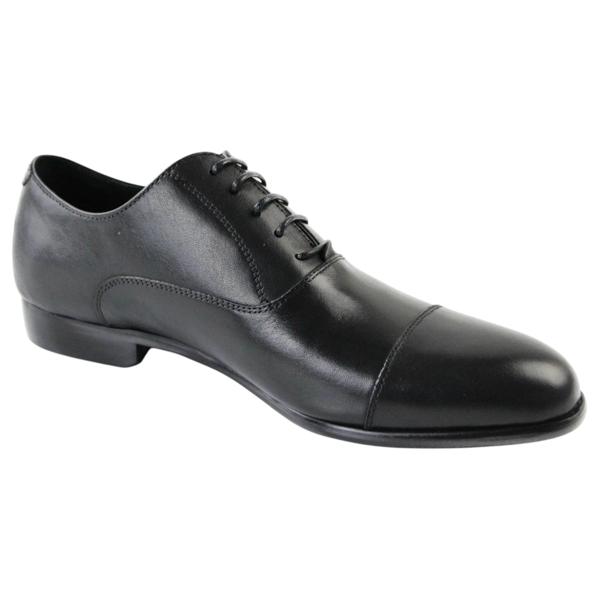 3 Zasel Danny Leather Lace Up Dress Casual Work Everyday Mens Shoes Black, 3 of 4