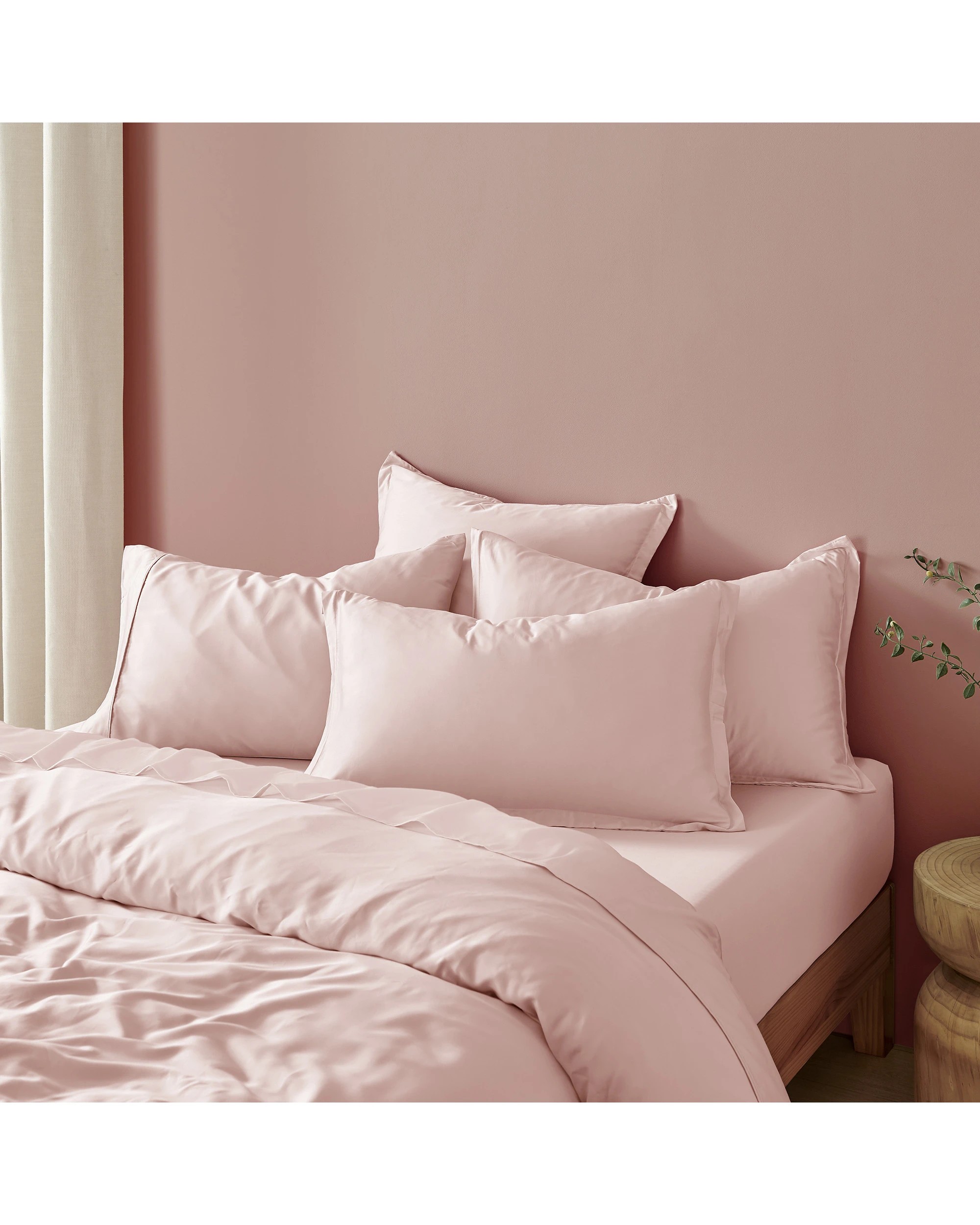 3 Natural Home 400TC 100% Bamboo Sateen Tailored Quilt Cover Set - Super King Bed - Blush Pink, 3 of 7