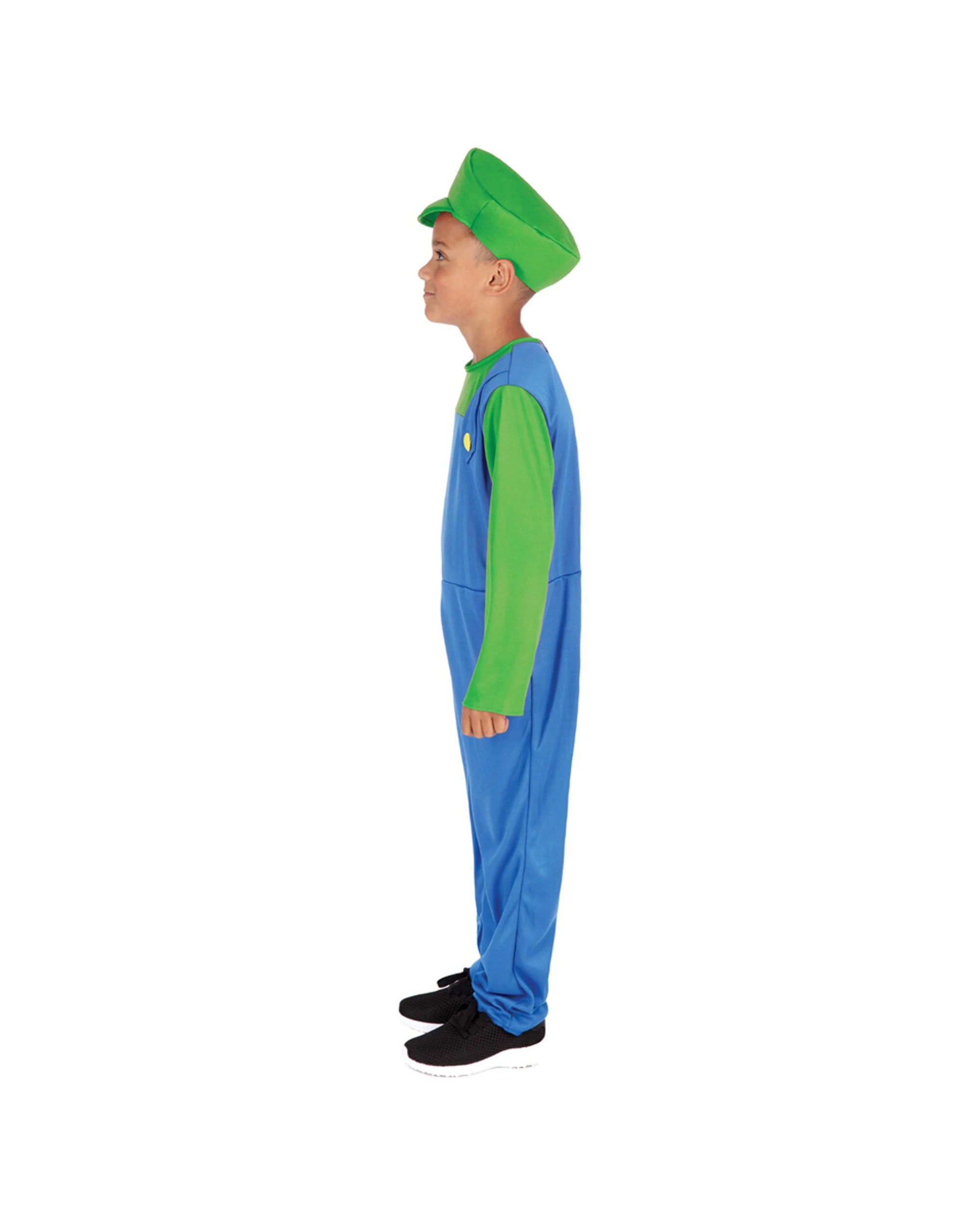 2 Rubies Plumber Boy Jumpsuit Costume With Cap L - Green, 2 of 3