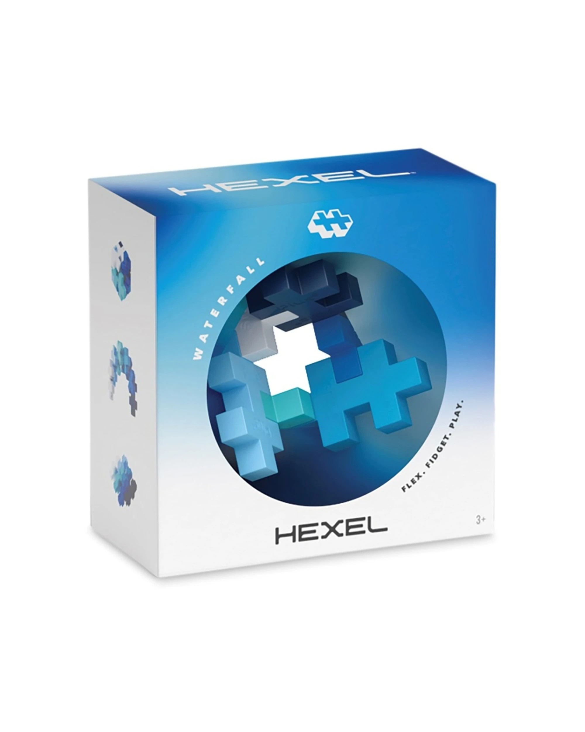 2 Plus-Plus Hexel Fidget Toy Waterfall Kids Child 6 Interconnected Blocks, 2 of 3