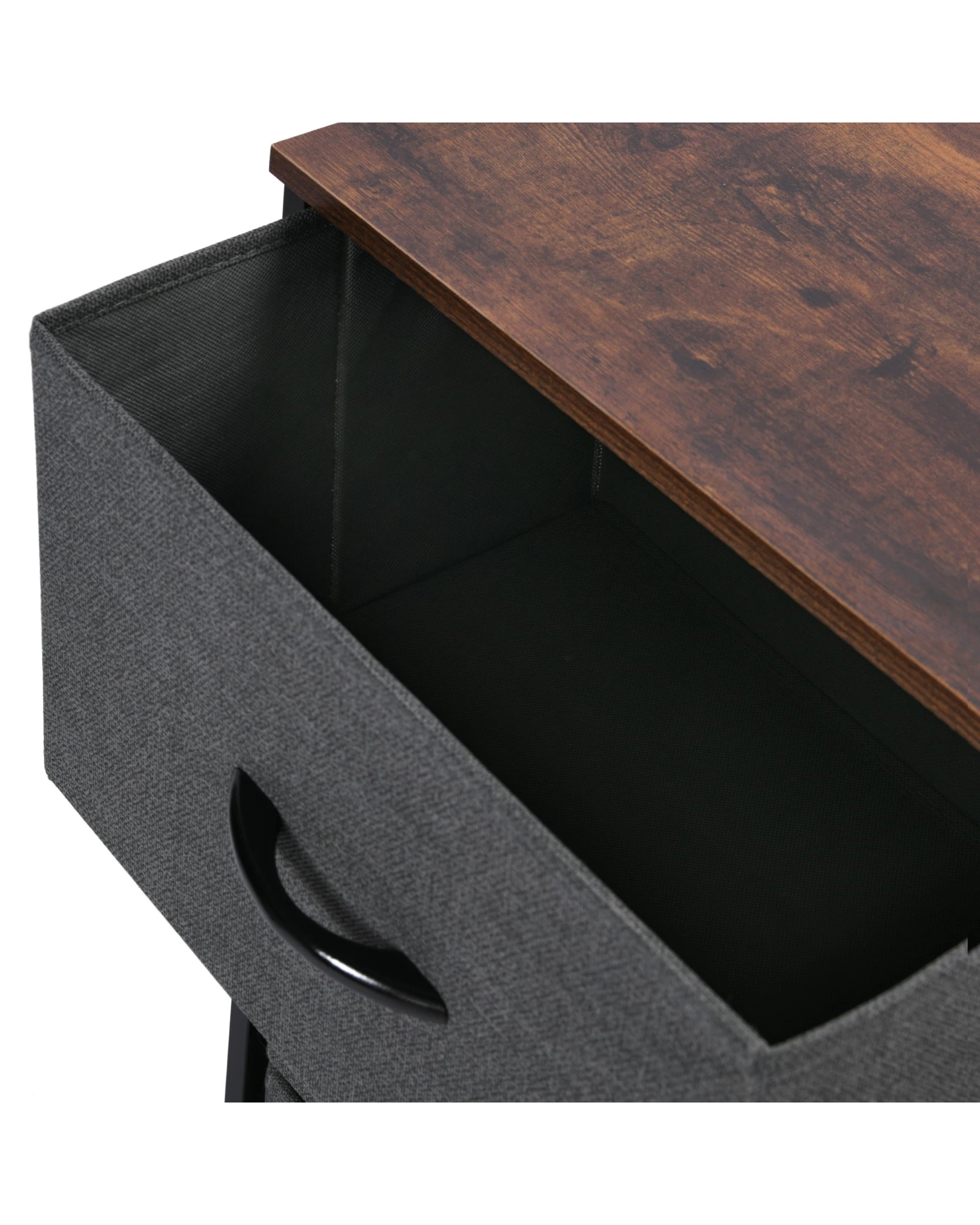 6 Sherwood Luna 3 Drawer Fabric Home Dresser - Charcoal, 6 of 6
