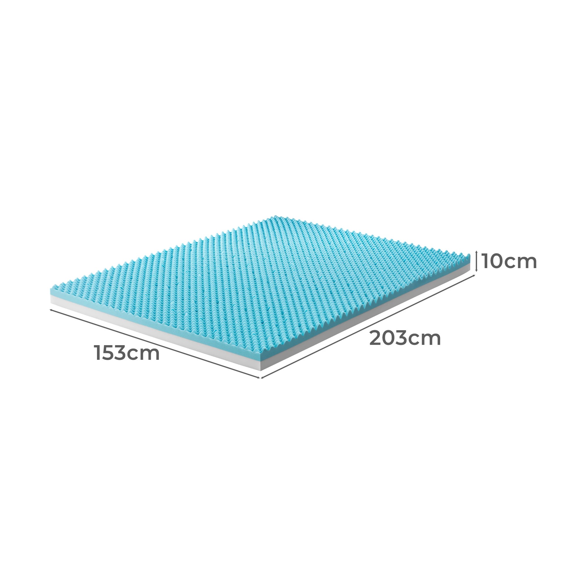 2 Bedra Bedding Queen Memory Foam Mattress Topper Reversible Mat 10cm - Multi, 2 of 7