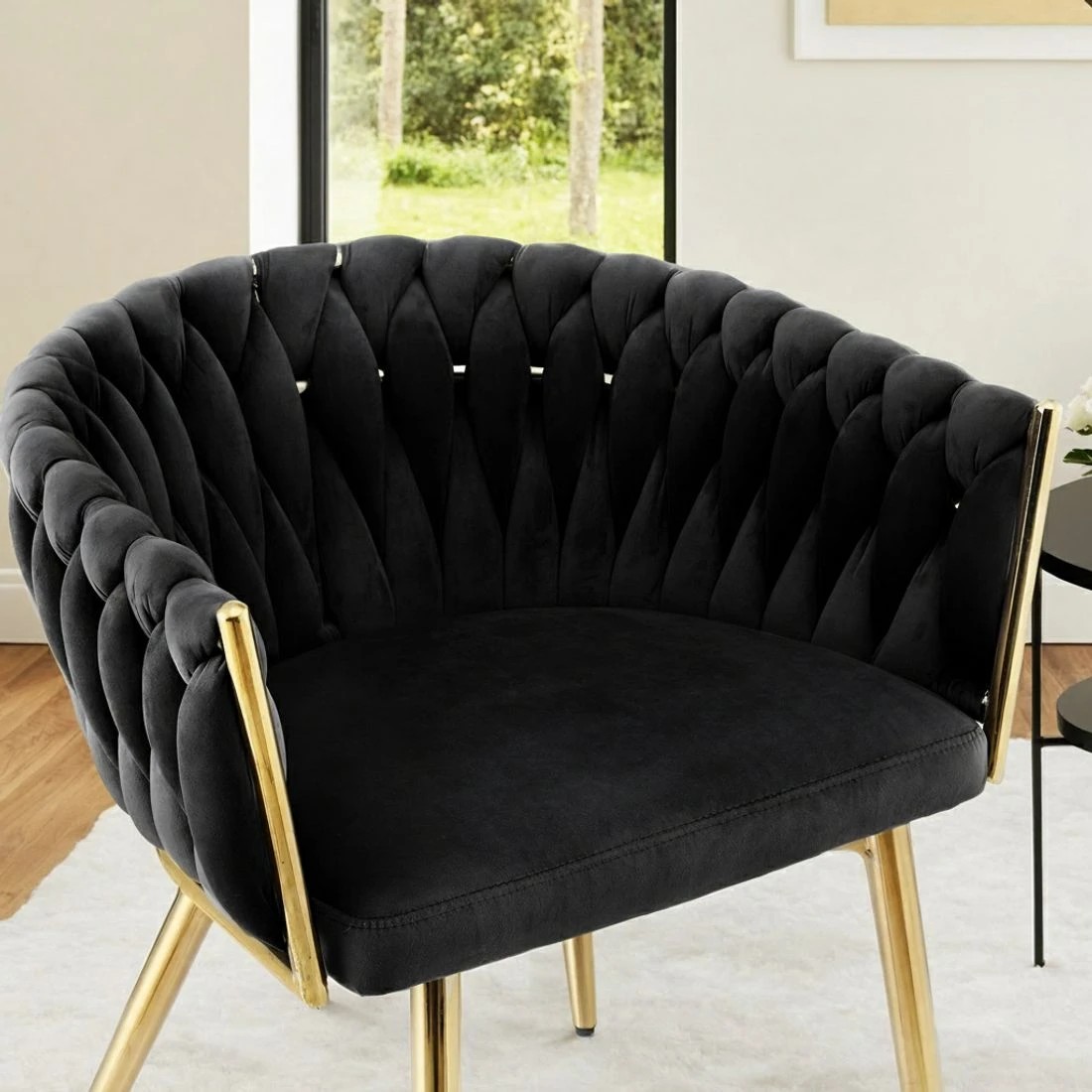 5 1 Set of 4 Artiss Dining Chairs Armchair - Black, 5 of 5