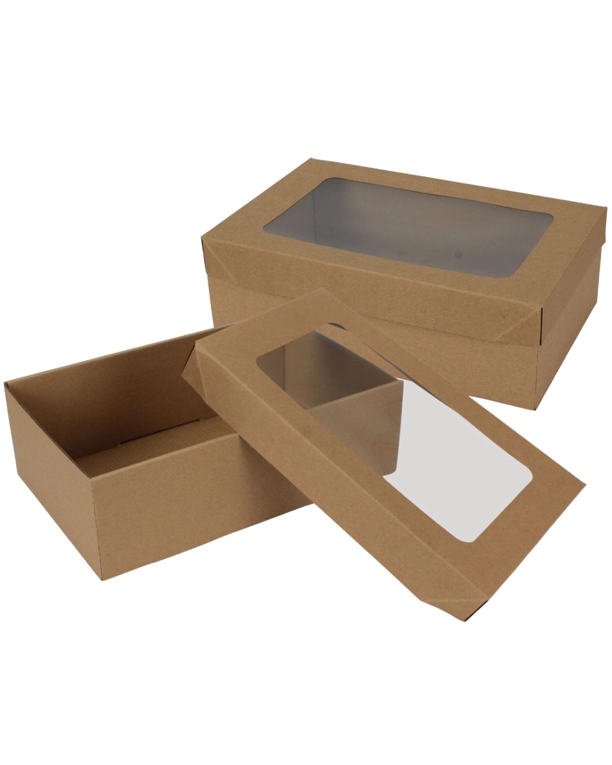 1 Artwrap Kraft Grazing Boxes with Lids 25cm x 16cm x 8cm Pack of 2 - Brown, 1 of 4