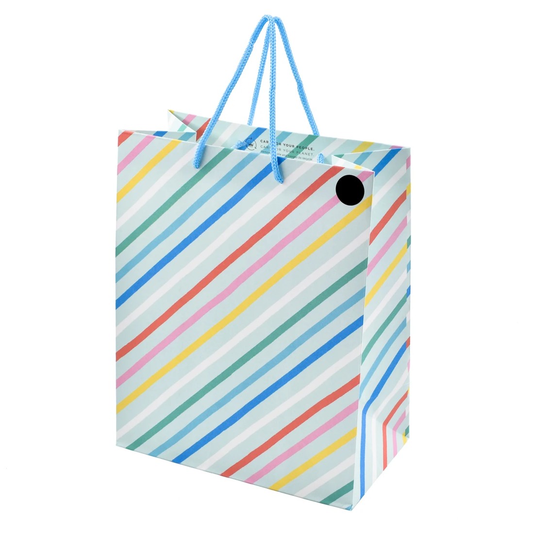 1 Hallmark Medium Colourful Diagonal Stripe Gift Bag, 1 of 3