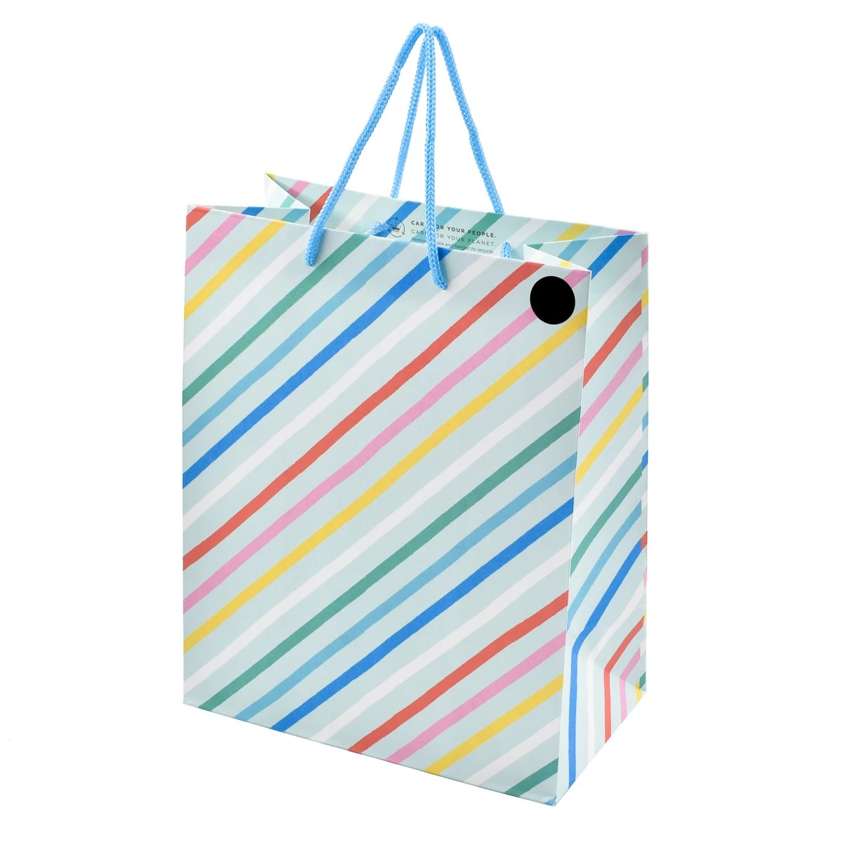 1 Hallmark Medium Colourful Diagonal Stripe Gift Bag, 1 of 3