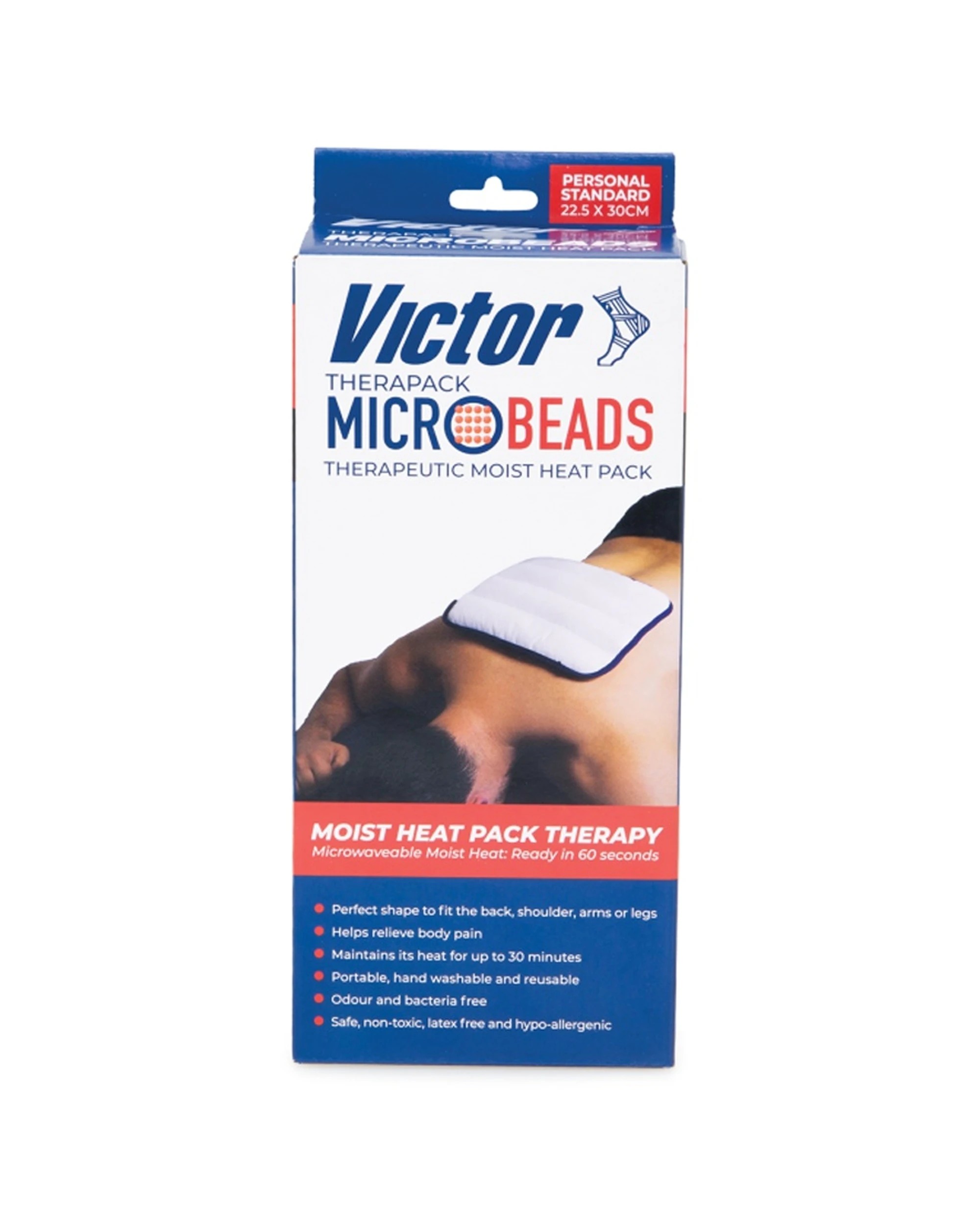 2 Victor Sports Microwaveable Microbead Personal Heat Pack Standard 27x27cm - White, 2 of 3