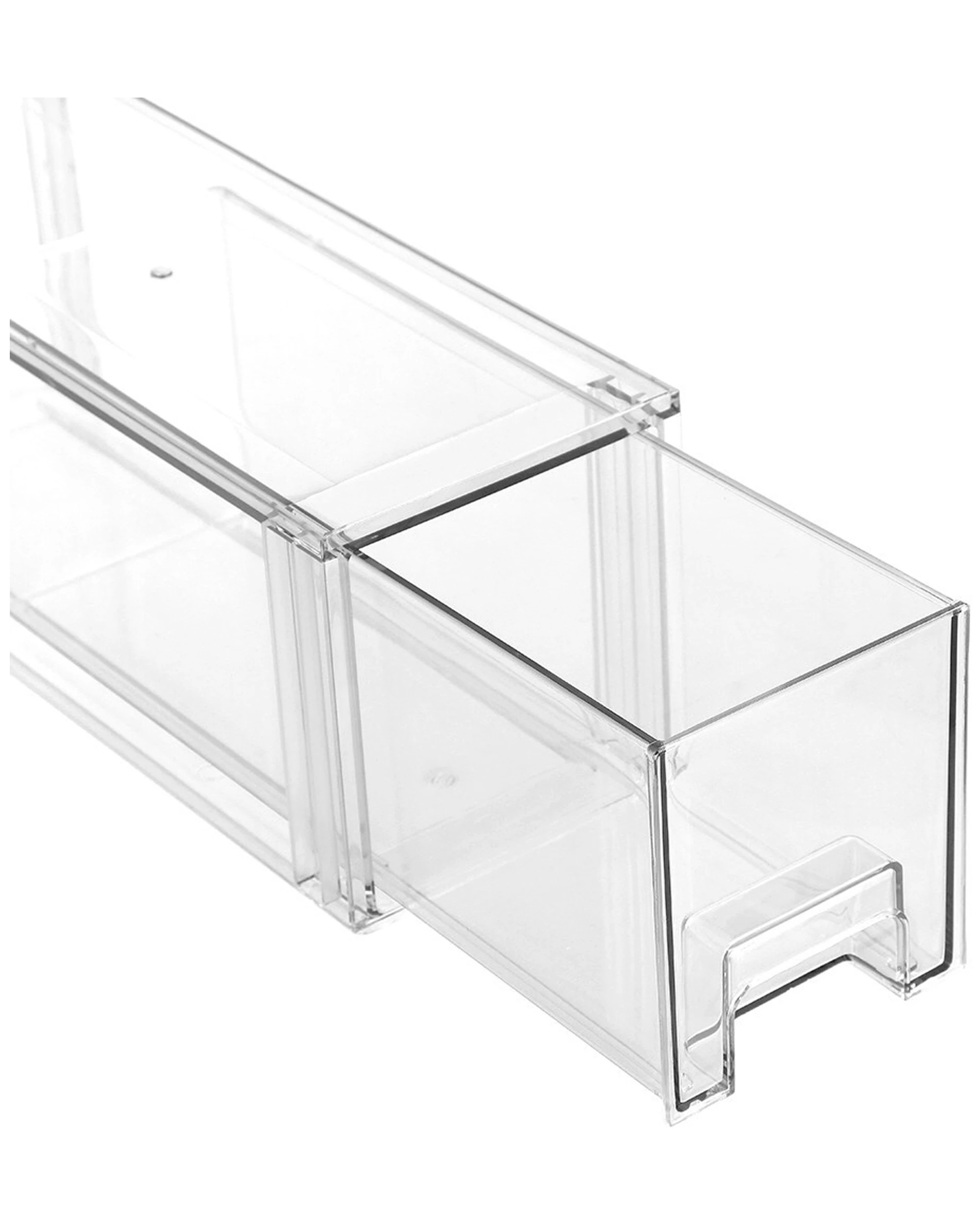 5 BOXSWEDEN 2PK Crystal Stackable Slim 35cm Storage Drawers Durable
 - plain, 5 of 6