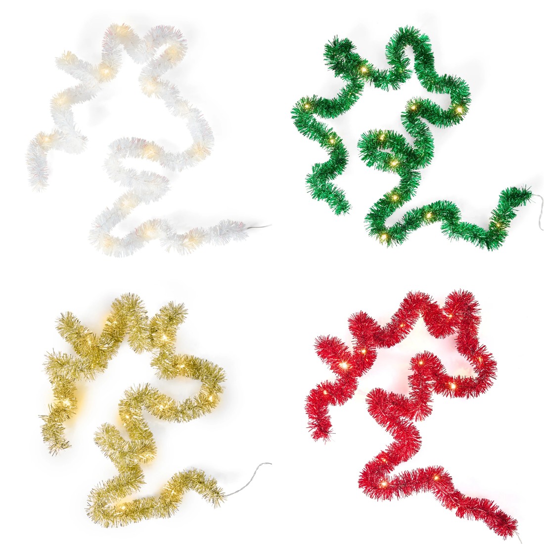 2 Battery operated 20 LED Tinsel String Lights - Assorted, 2 of 10