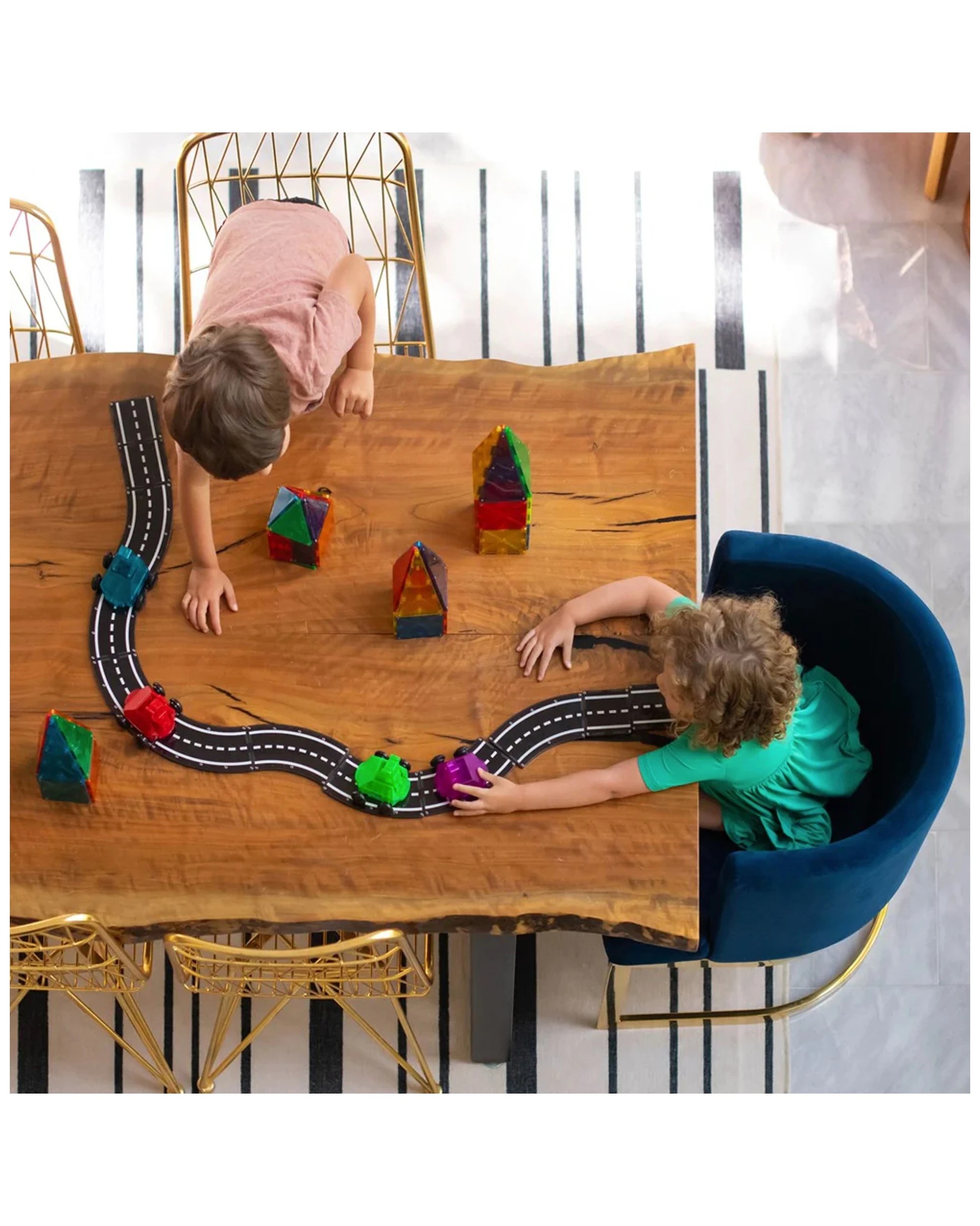 3 Magna-tiles 12pc Xtra Roads Magnetic Construction Toy Set Kids 3 Years Plus - Black, 3 of 3