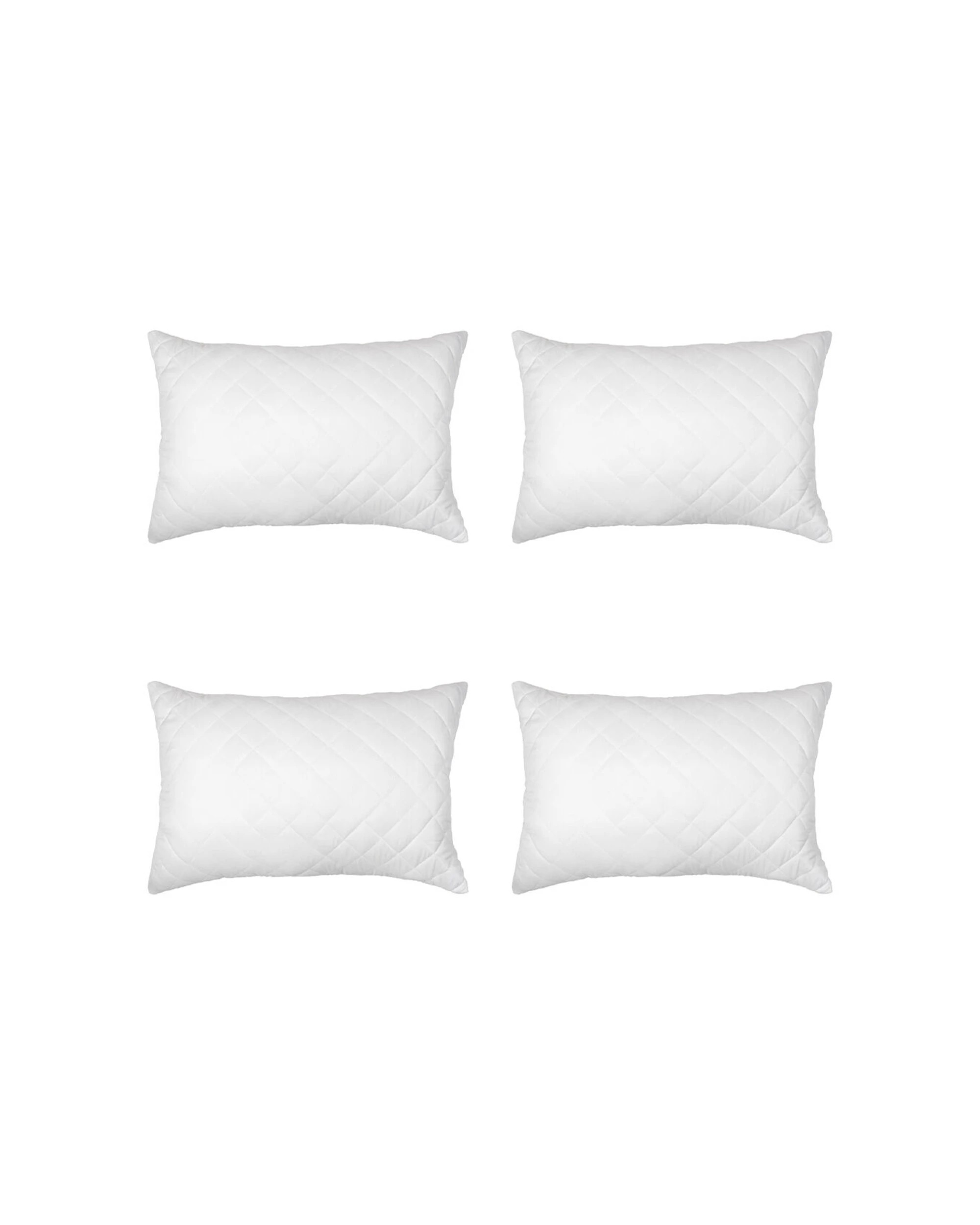 1 Ardor Boudoir 4PK King Size Zip Closure Pillow Protector Diamond Quilted 51x91cm - White, 1 of 3