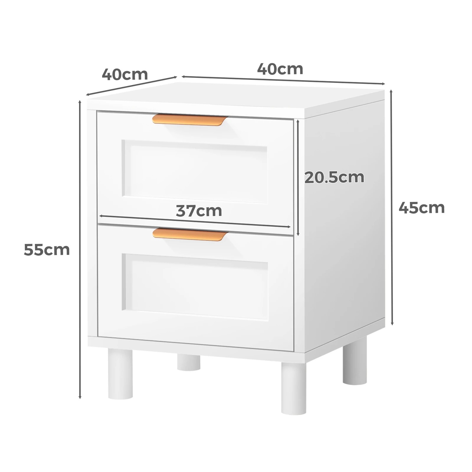 8 Alfordson 2x Bedside Table Side Storage Nightstand 2 Drawers Cabinet - White, 8 of 10