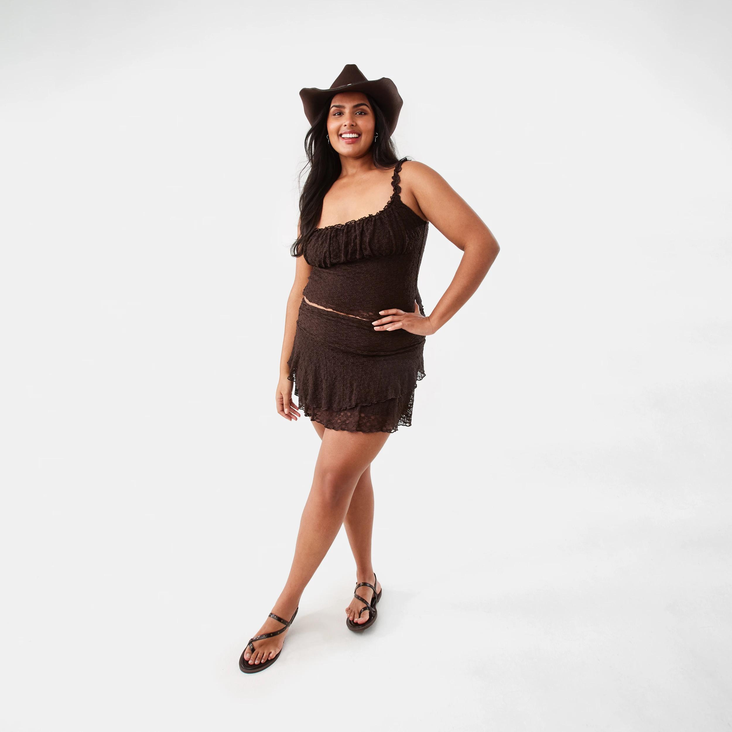 4 Sleeveless Lace Cami Melt Brown, 4 of 10