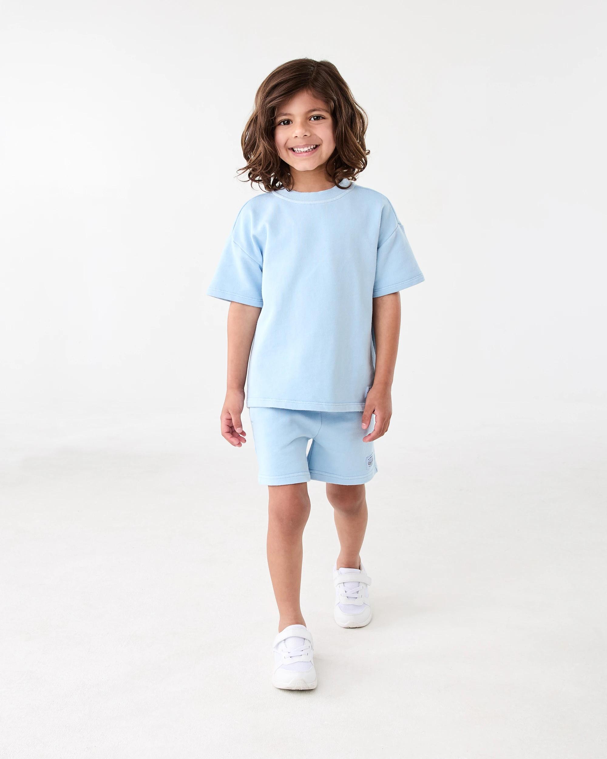 7 Oversized Acid Wash T-shirt Blue Mist, 7 of 8