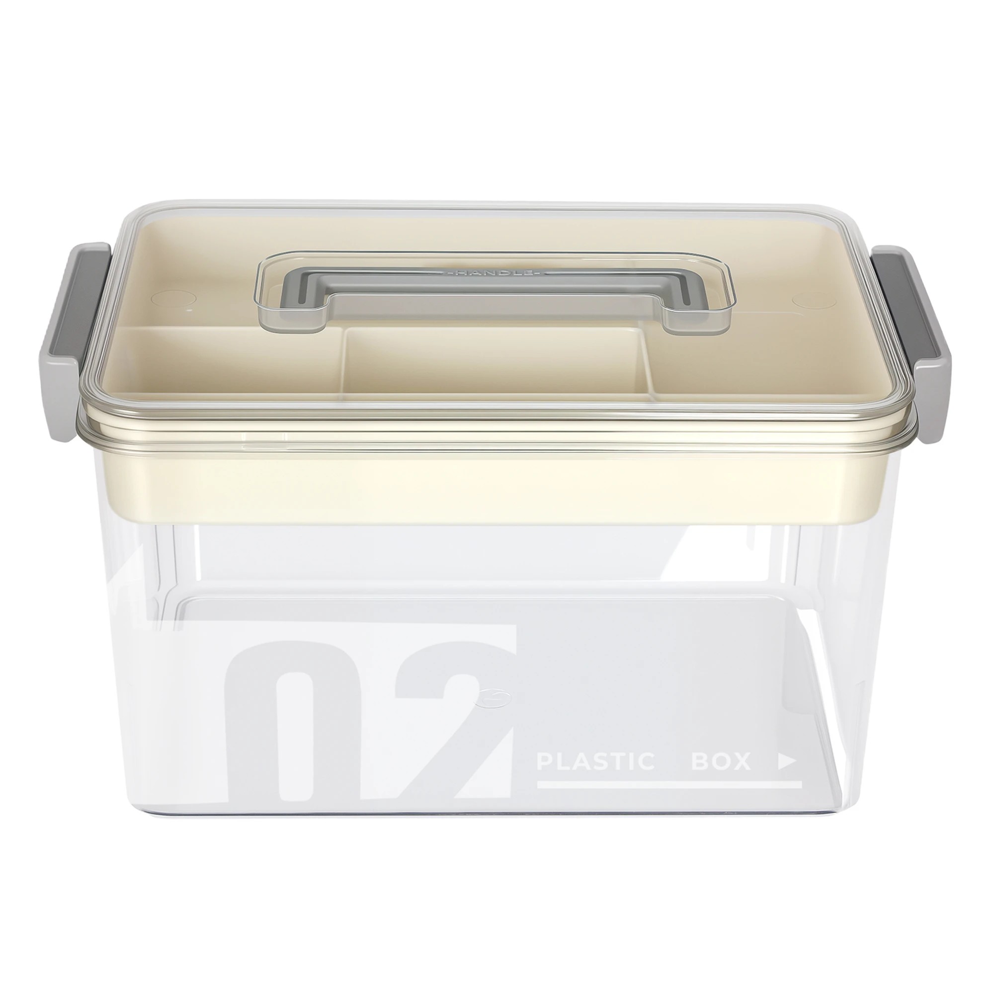 2 Levede Medicine Storage Box With Handles - Clear, 2 of 9