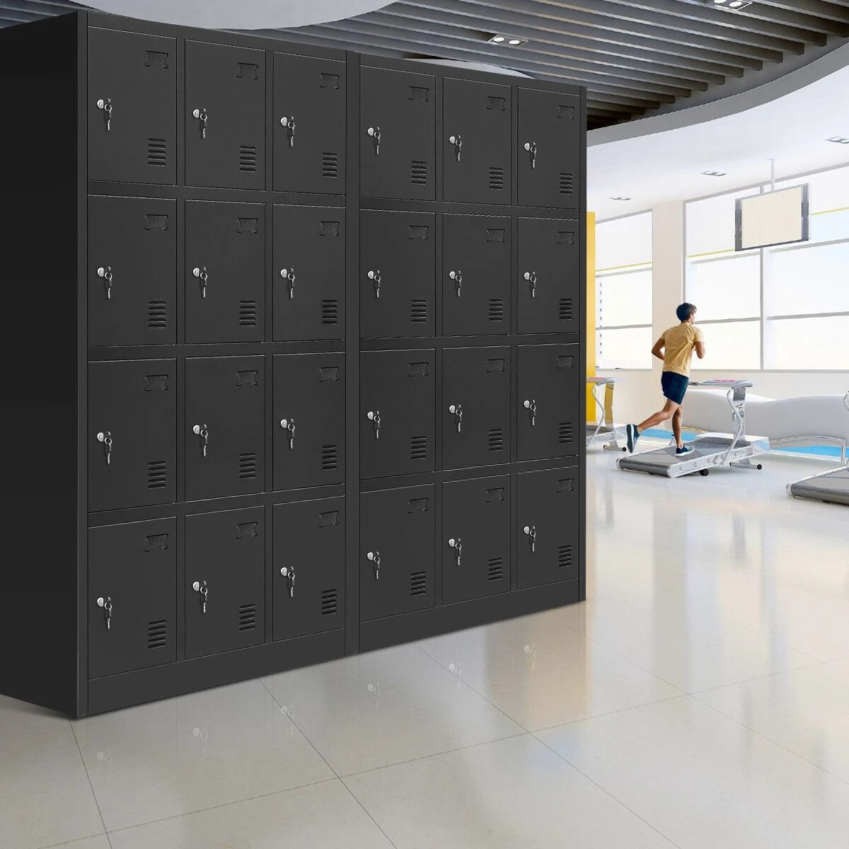 2 Ausway 12 Doors Steel Locker Storage Cabinet Gym Office School, 2 of 5