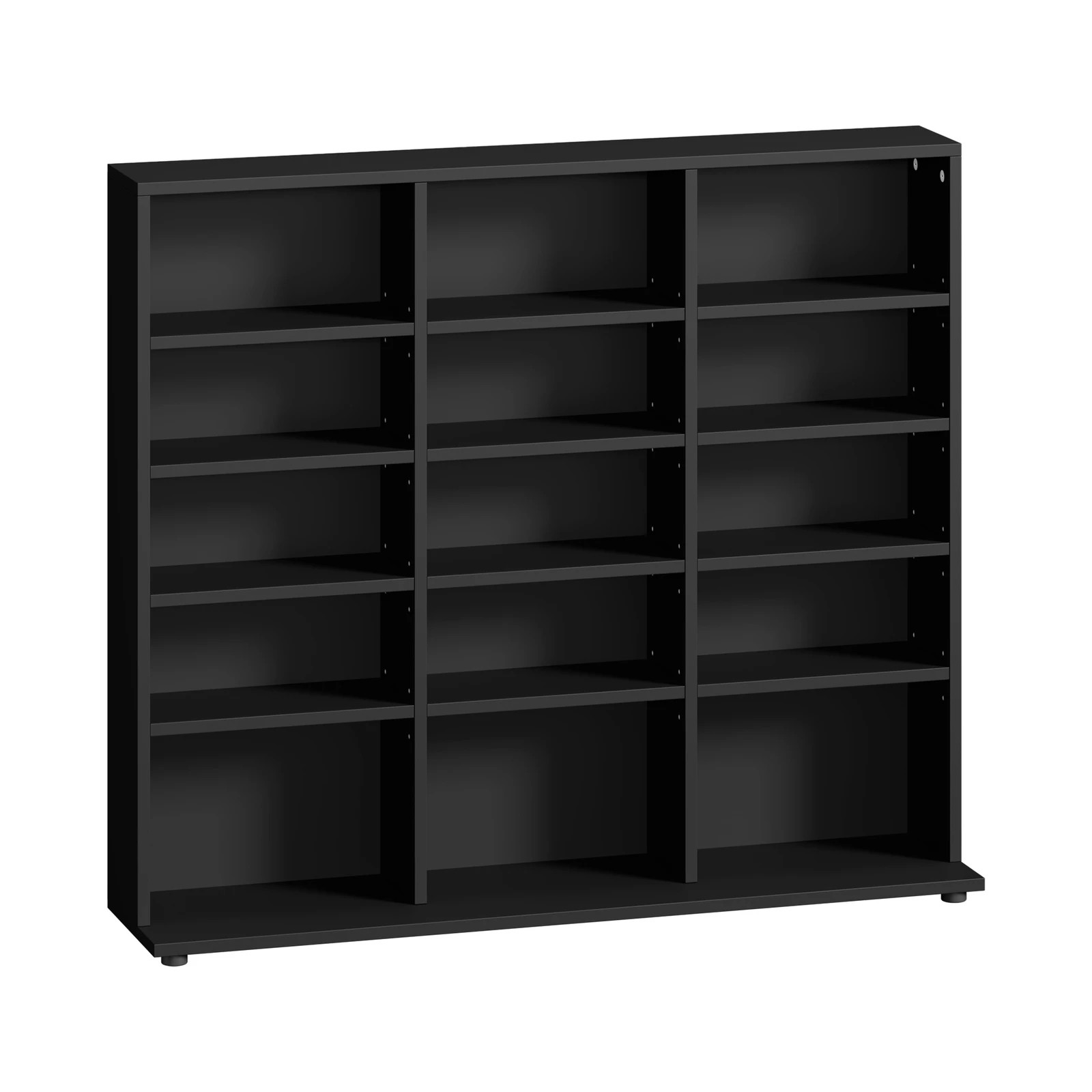 6 Oikiture Bookshelf Display Shelf Unit Bookcase CD Media Storage Rack - Black, 6 of 9