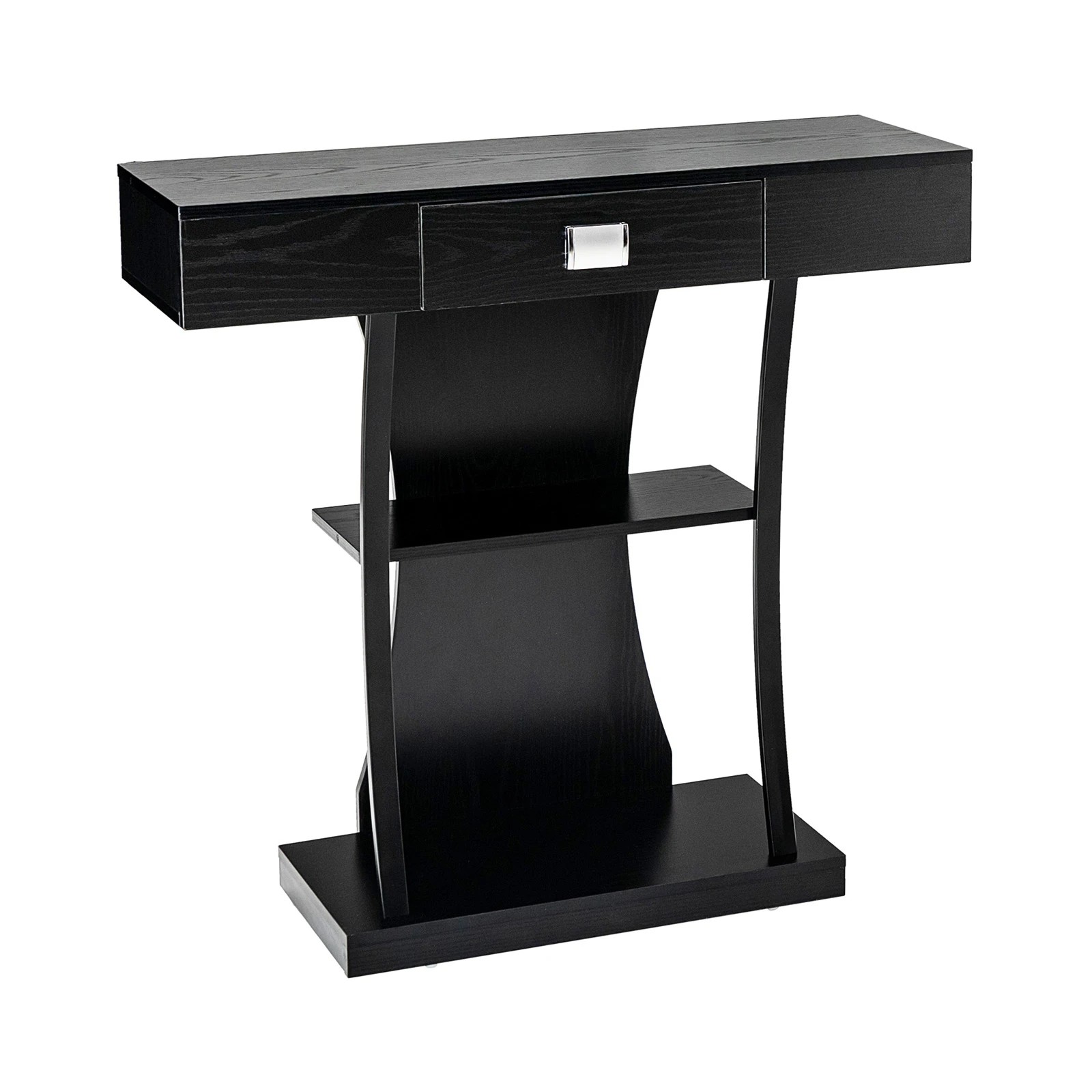 1 Costway 3-Tier Console Table Side Table Classical Hallway Table Entry Table, 1 of 5