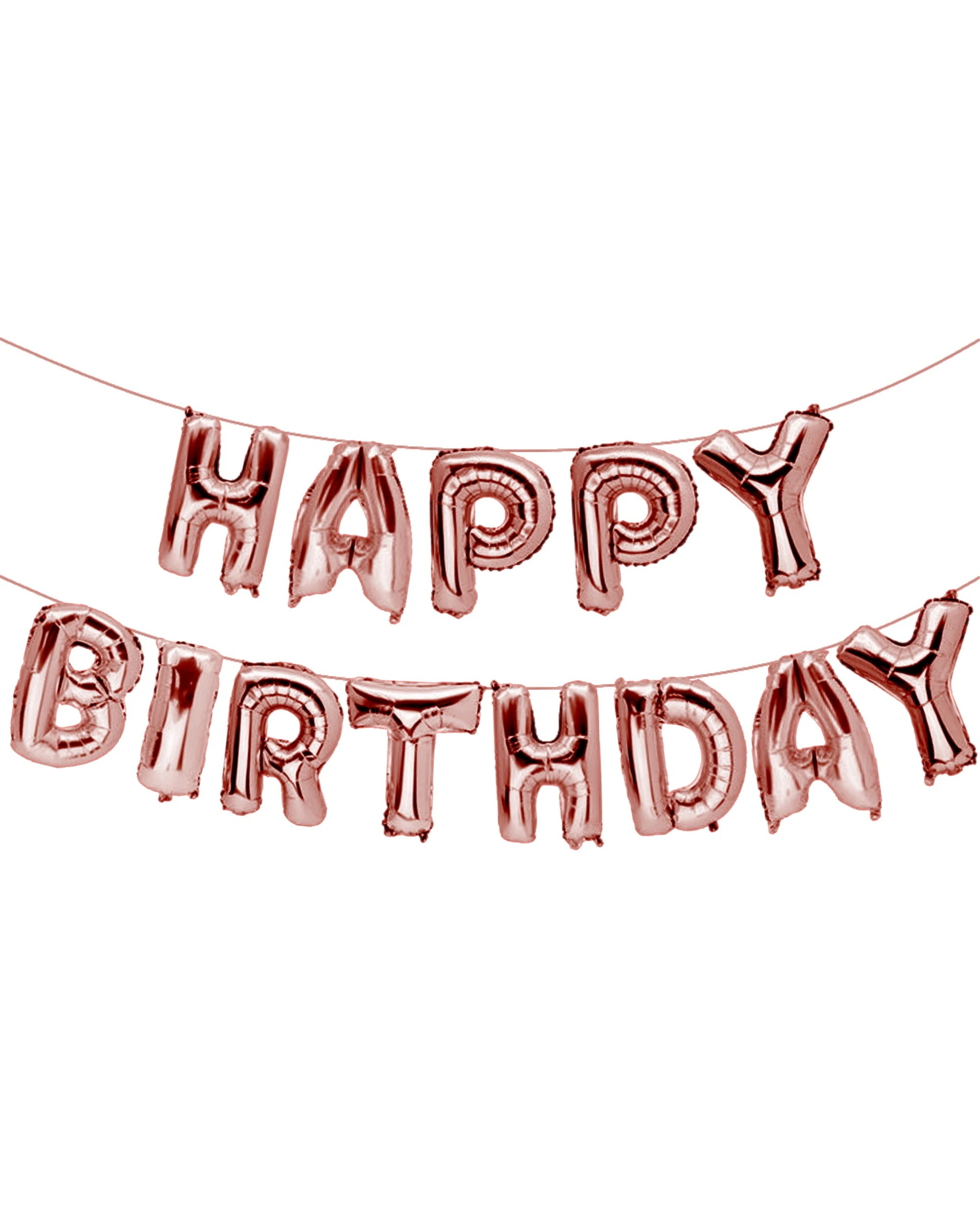 1 Partyrama Rose Gold Happy Birthday Foil Letter Balloon Banner Air Fill - Rose Gold, 1 of 1