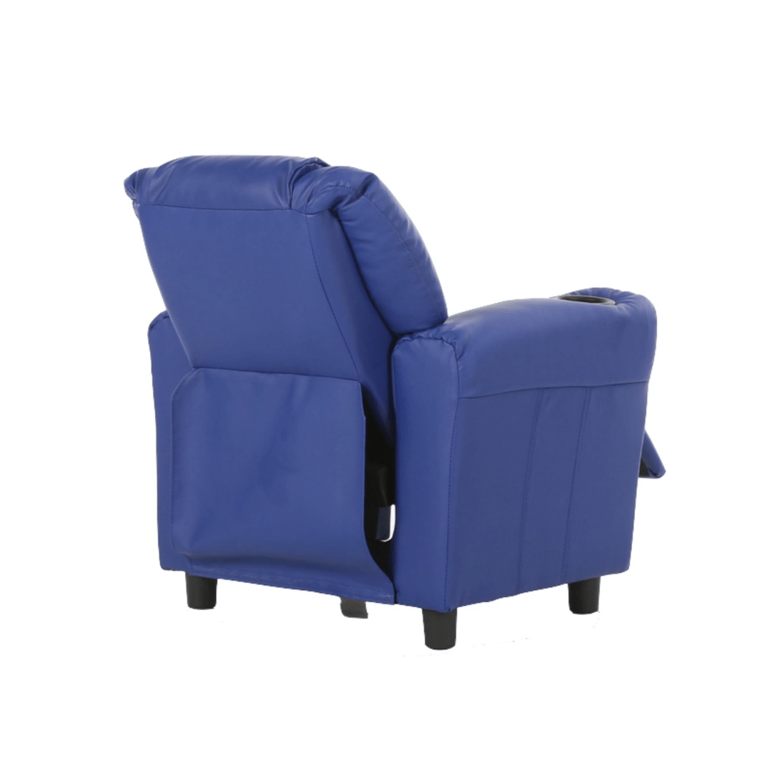 3 BR Home Set of 4 Oliver Kids Recliner Chair Sofa Children Lounge Couch PU Armchair Blue, 3 of 5