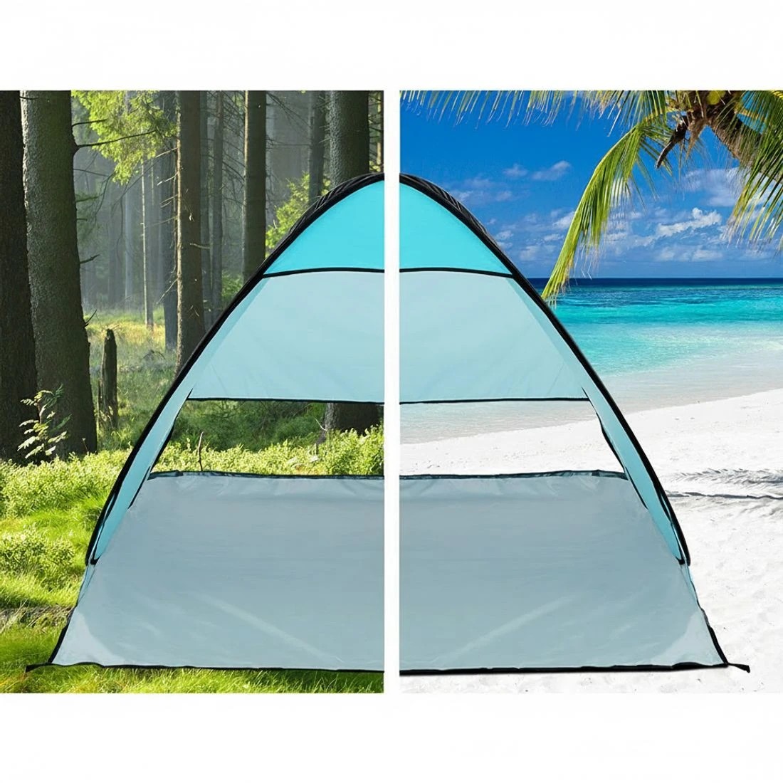4 Weisshorn Pop Up Beach Tent Camping Hiking Sun Shade Shelter Fishing 3 - Blue, 4 of 6