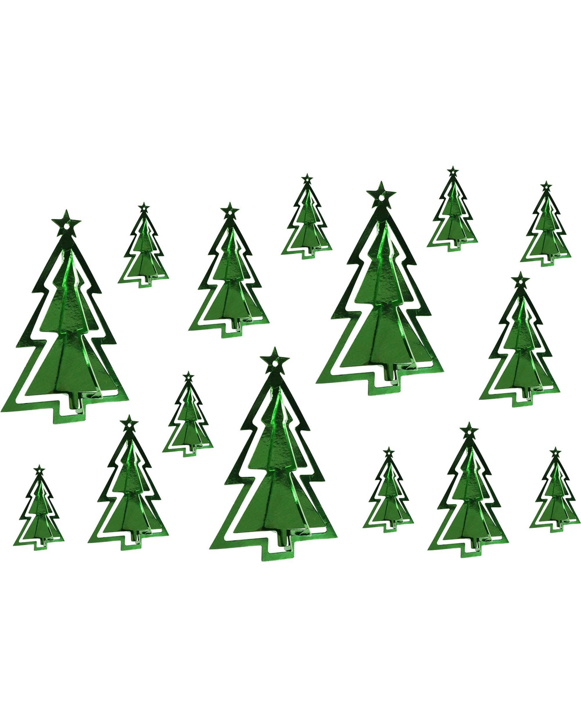 1 JD Party 3D Christmas Tree Hanging Decorations Pack of 15 - Green, 1 of 4