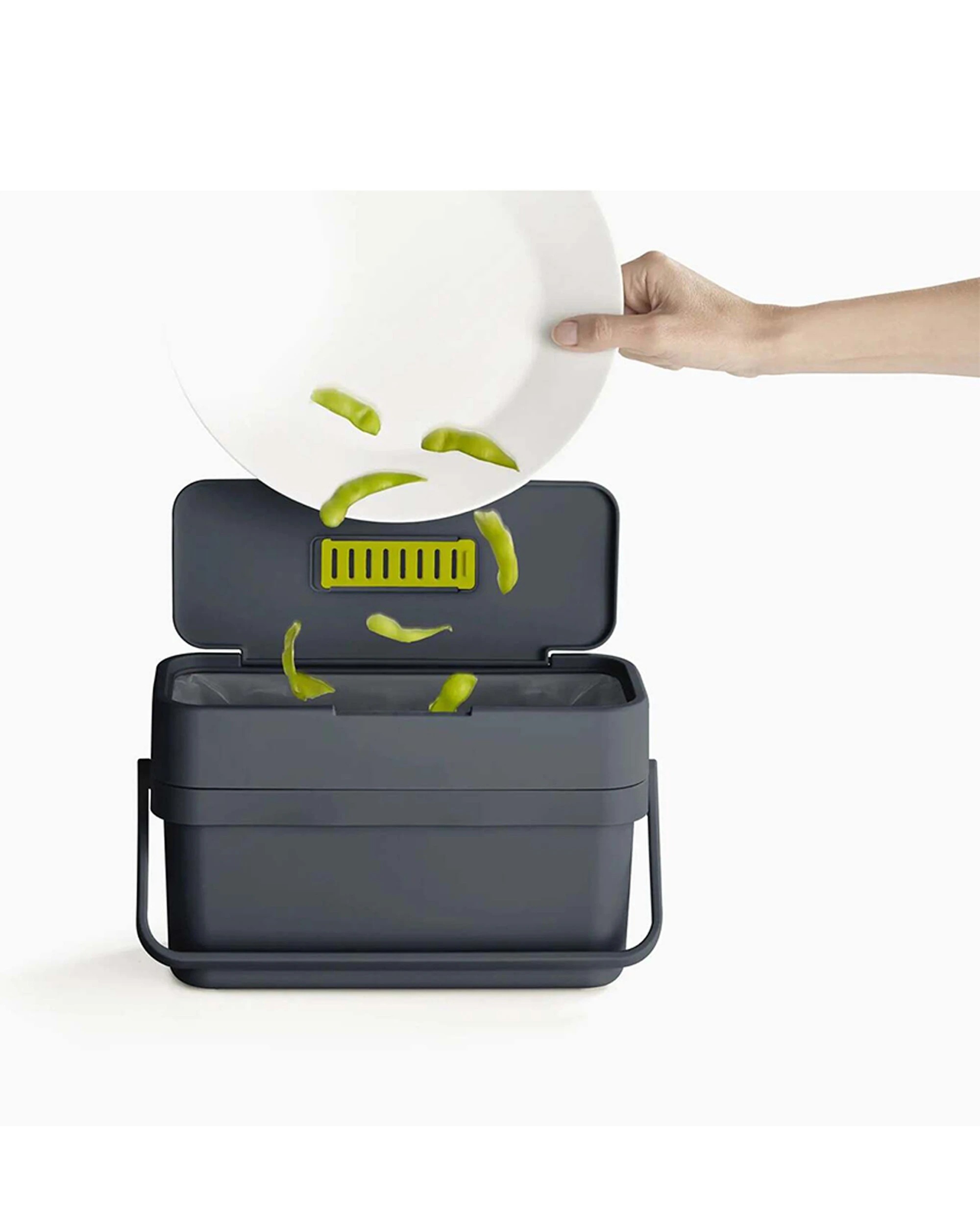 6 Joseph Joseph Compo 4L Food Waste Caddy Wide Aperture Adjustable Air Vent Graphite - Grey, 6 of 6