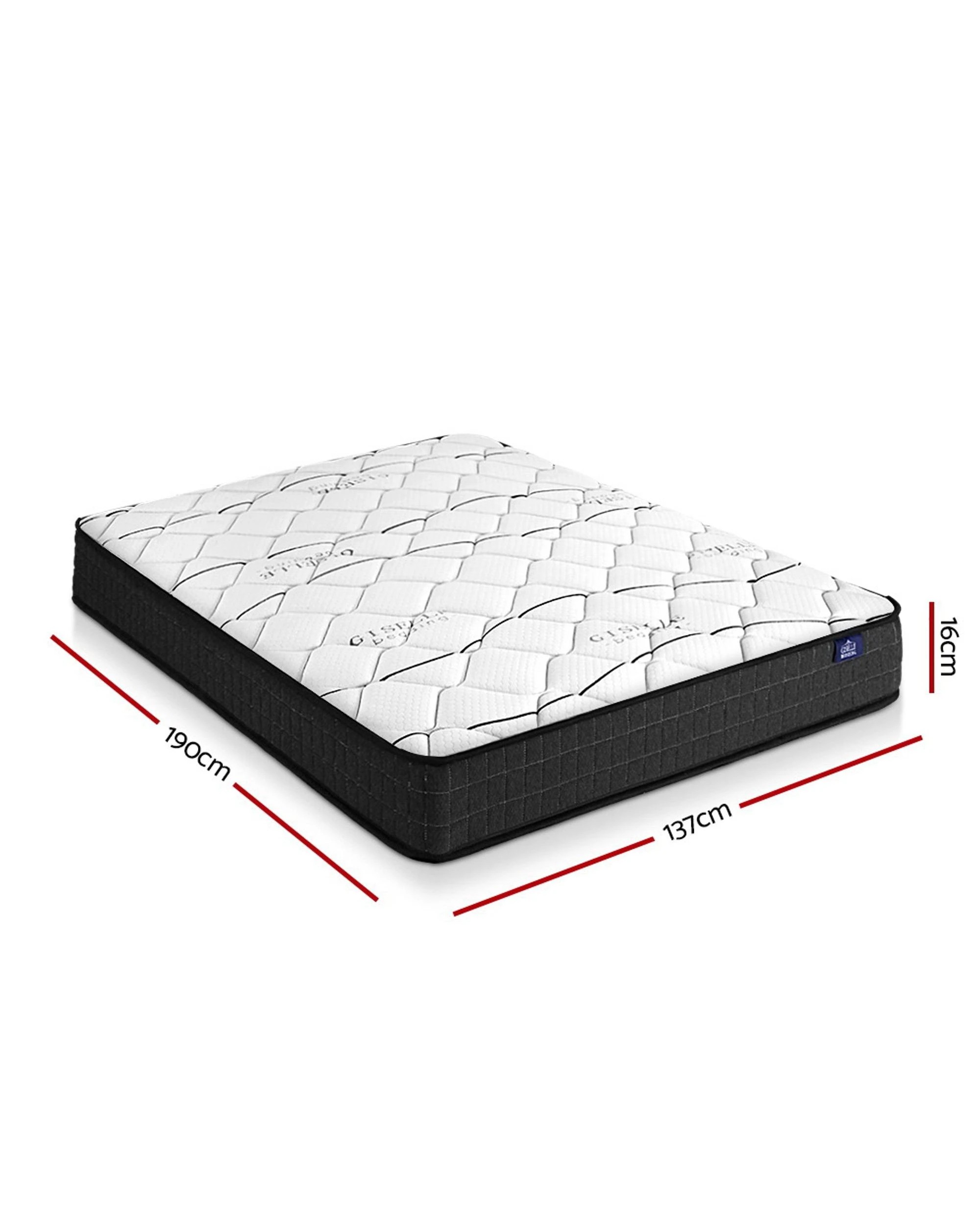 2 Giselle Bedding 16cm Mattress Medium Firm Double
 - Grey, 2 of 3