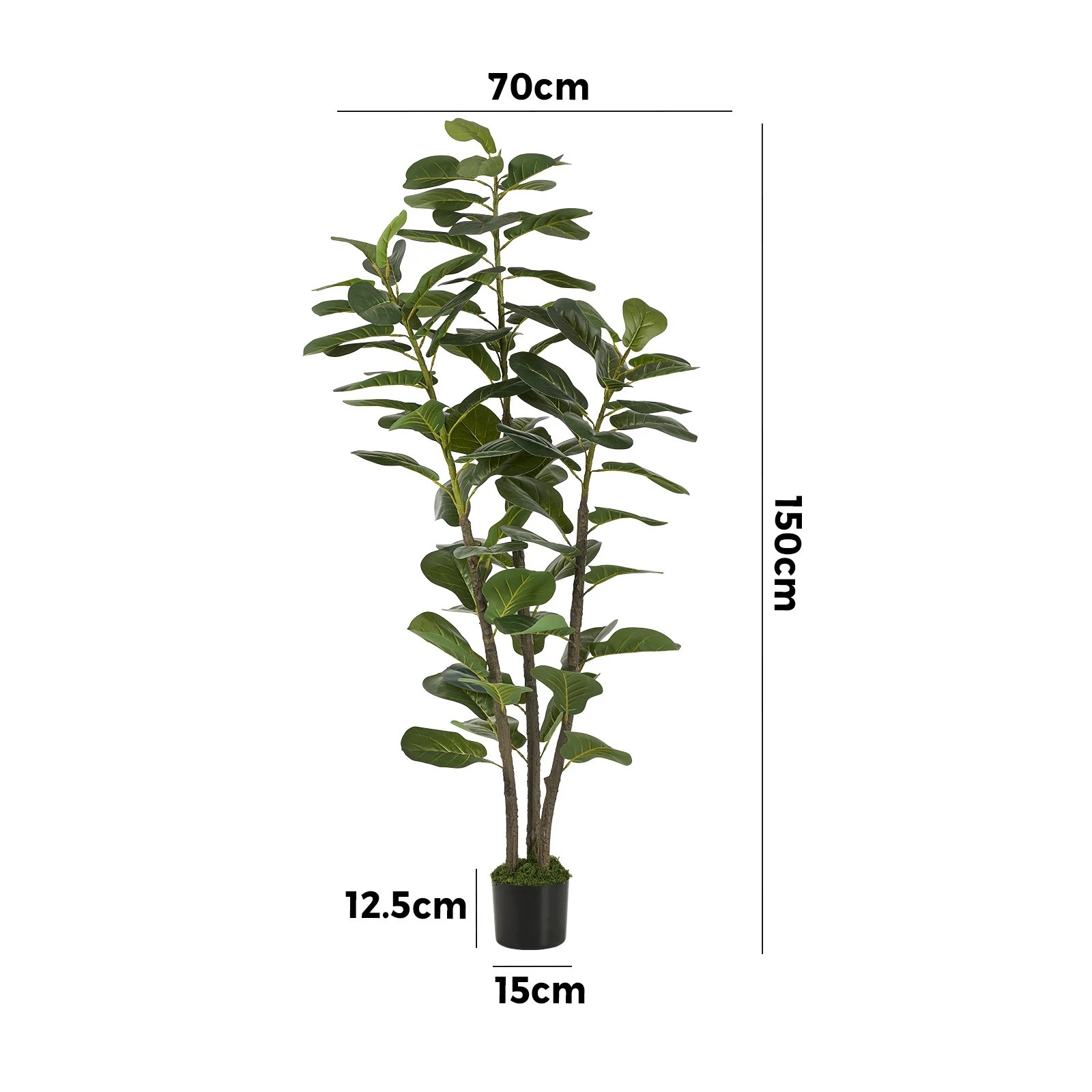 2 Livsip 150cm Artificial Fiddle Leaf Fig Tree Faux Potted Plant - Green, 2 of 10