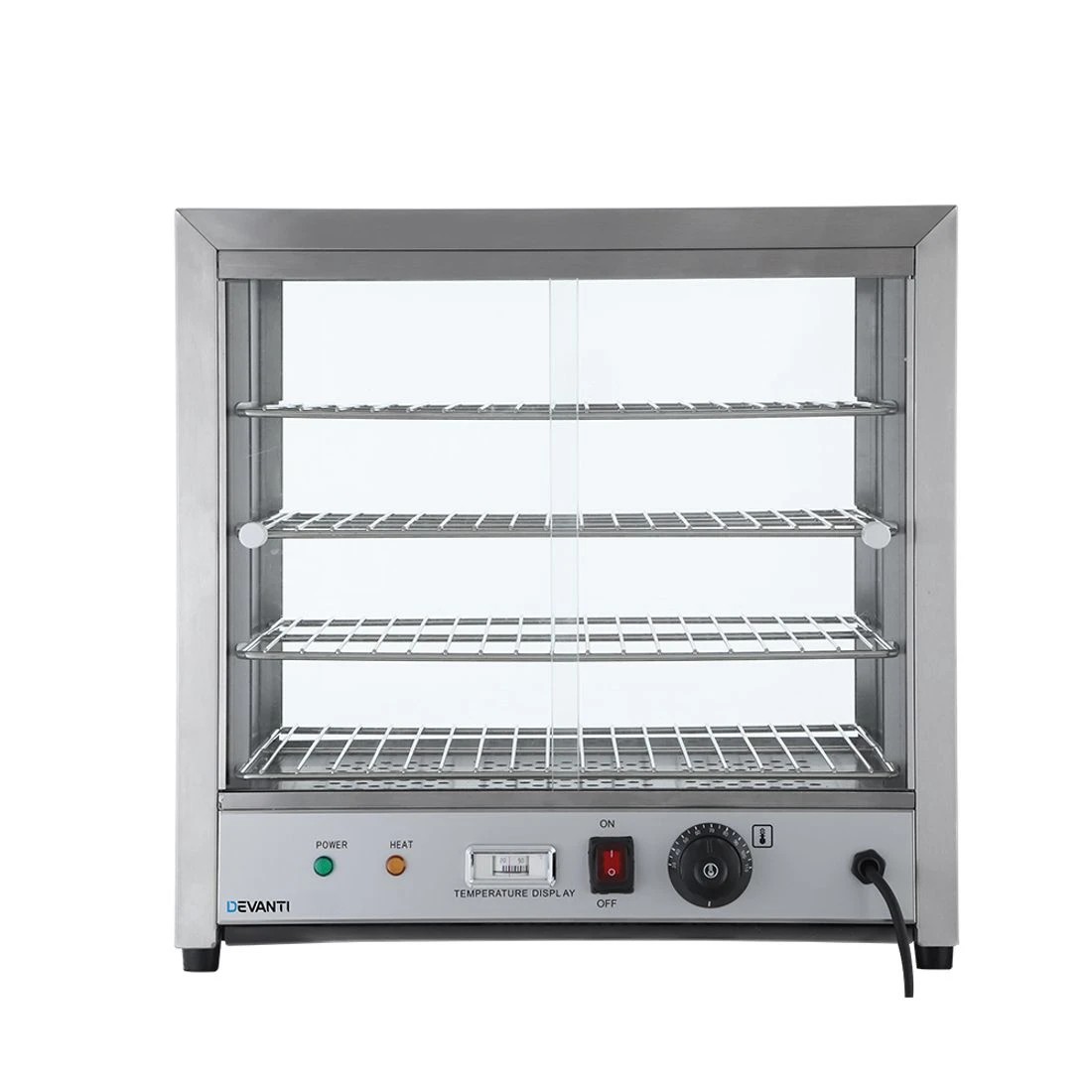 4 Devanti Commercial Food Warmer Hot Display Showcase Cabinet 54cm - Silver, 4 of 8