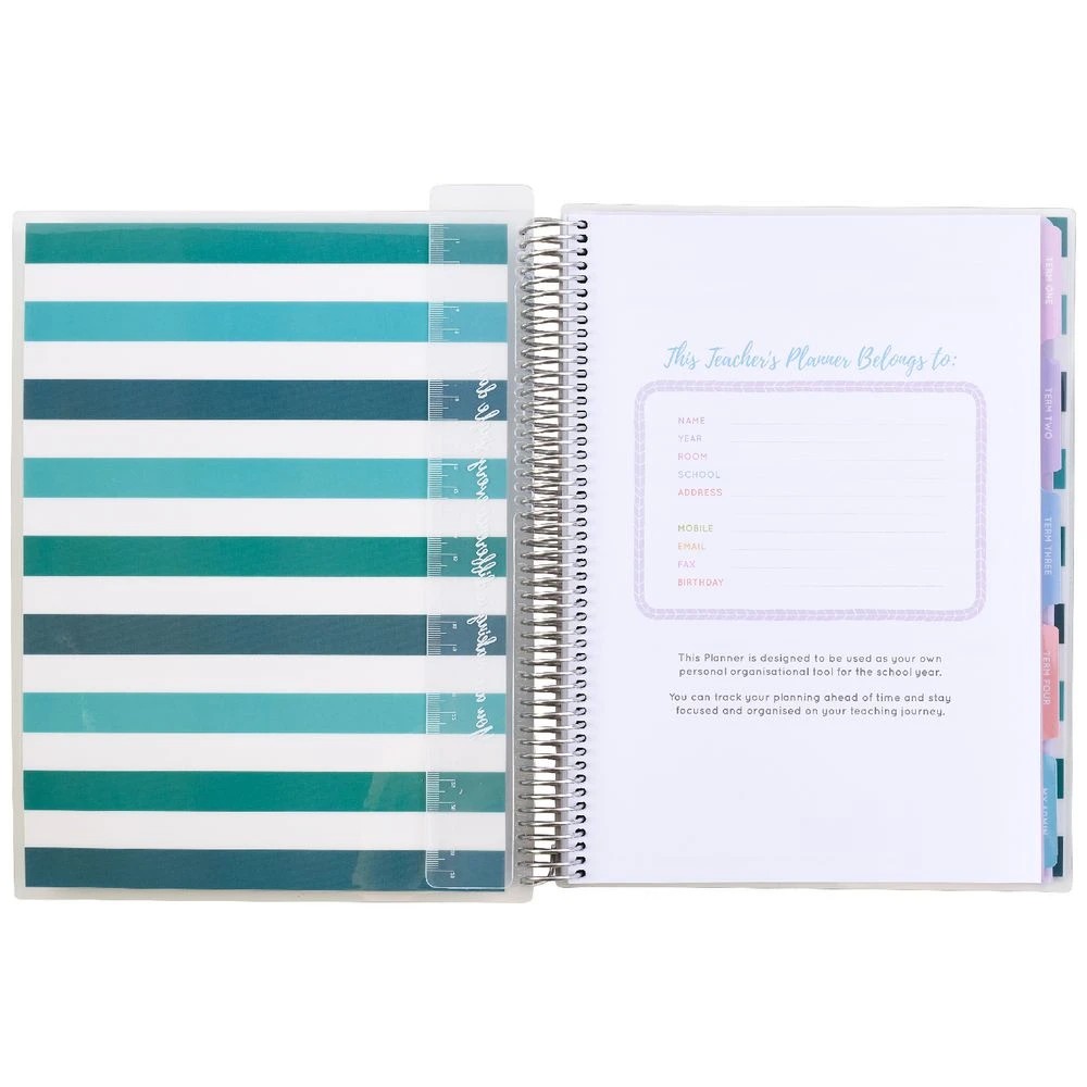 3 Otto A4 Teachers' Undated Planner Teal, 3 of 10