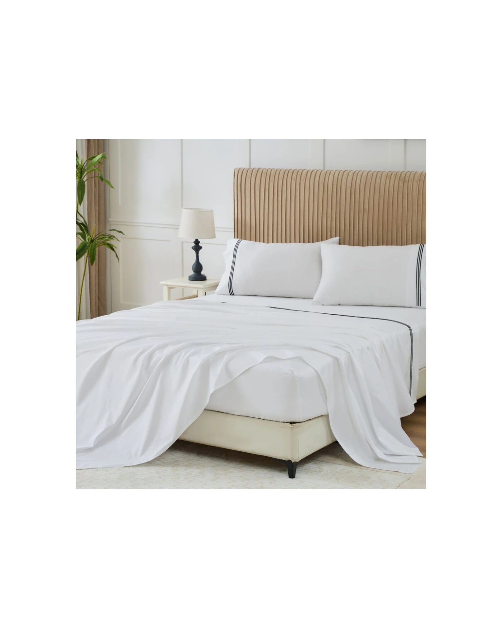 5 Grosvenor House 500TC Egyptian Cotton Hotel Embroidered Bed Bedding Sheet Set - Queen Bed - White, 5 of 8