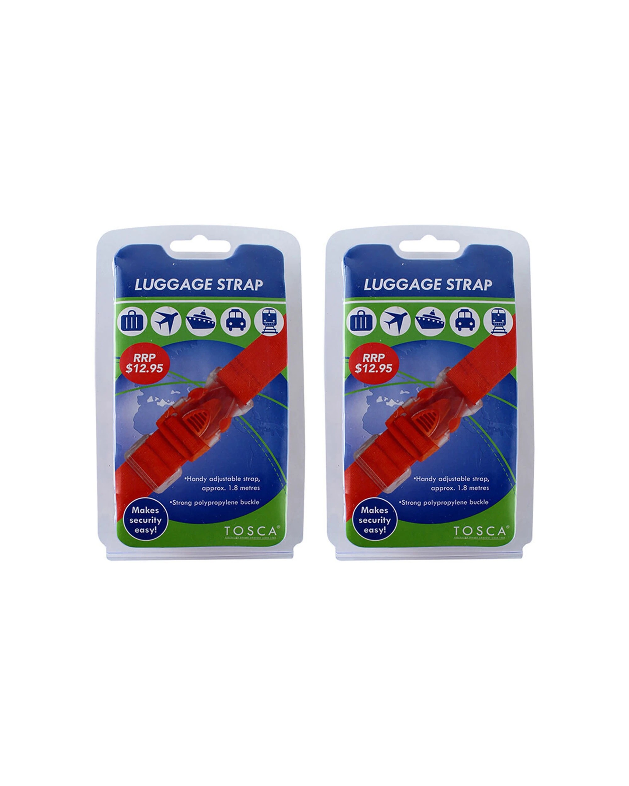 1 Tosca 2Pk 1.8M Adjustable Luggage Security Strap - Orange, 1 of 1