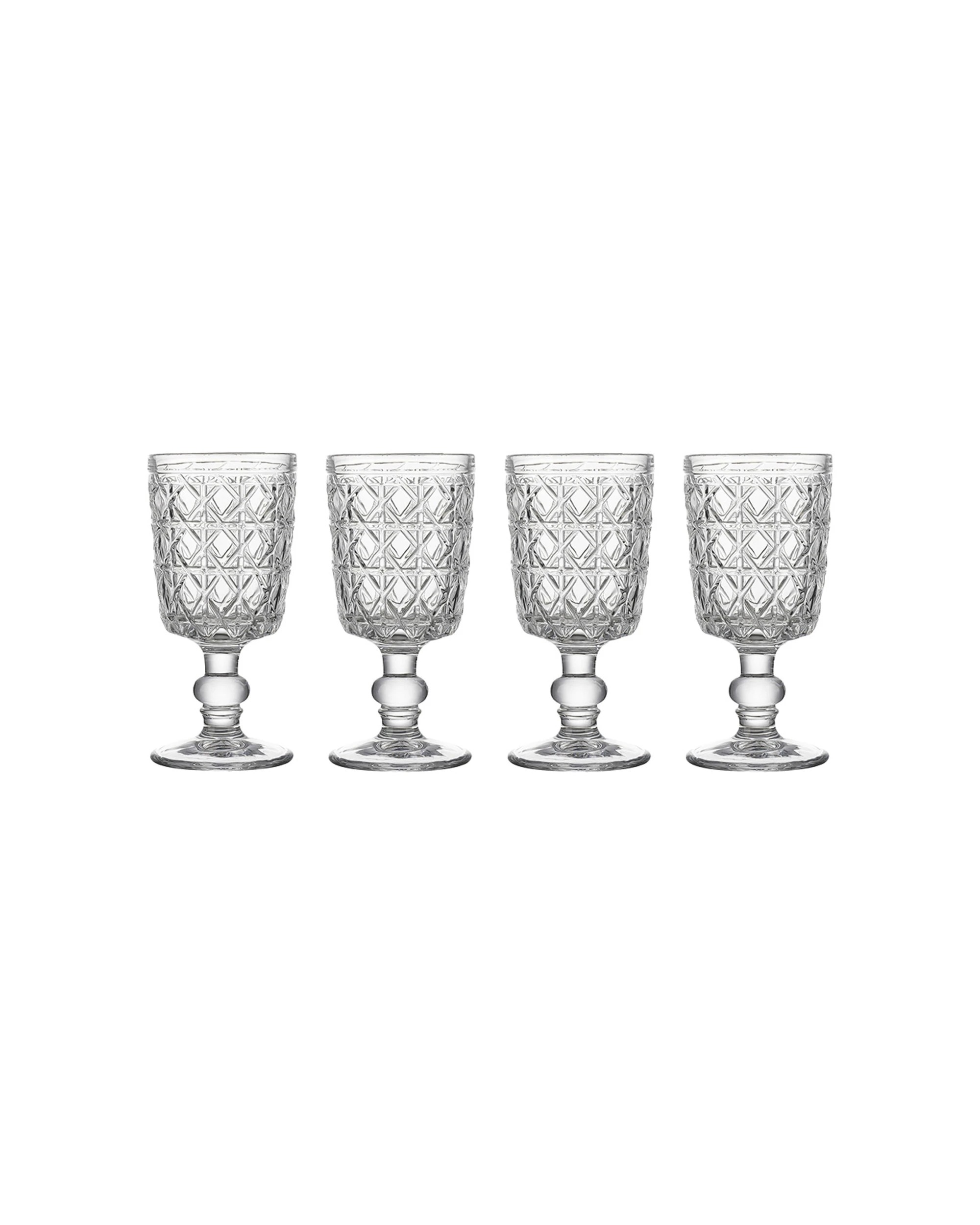 1 Ecology 4pc Rattan Stemmed 265ml Glass Goblet Set Soda - Clear, 1 of 5