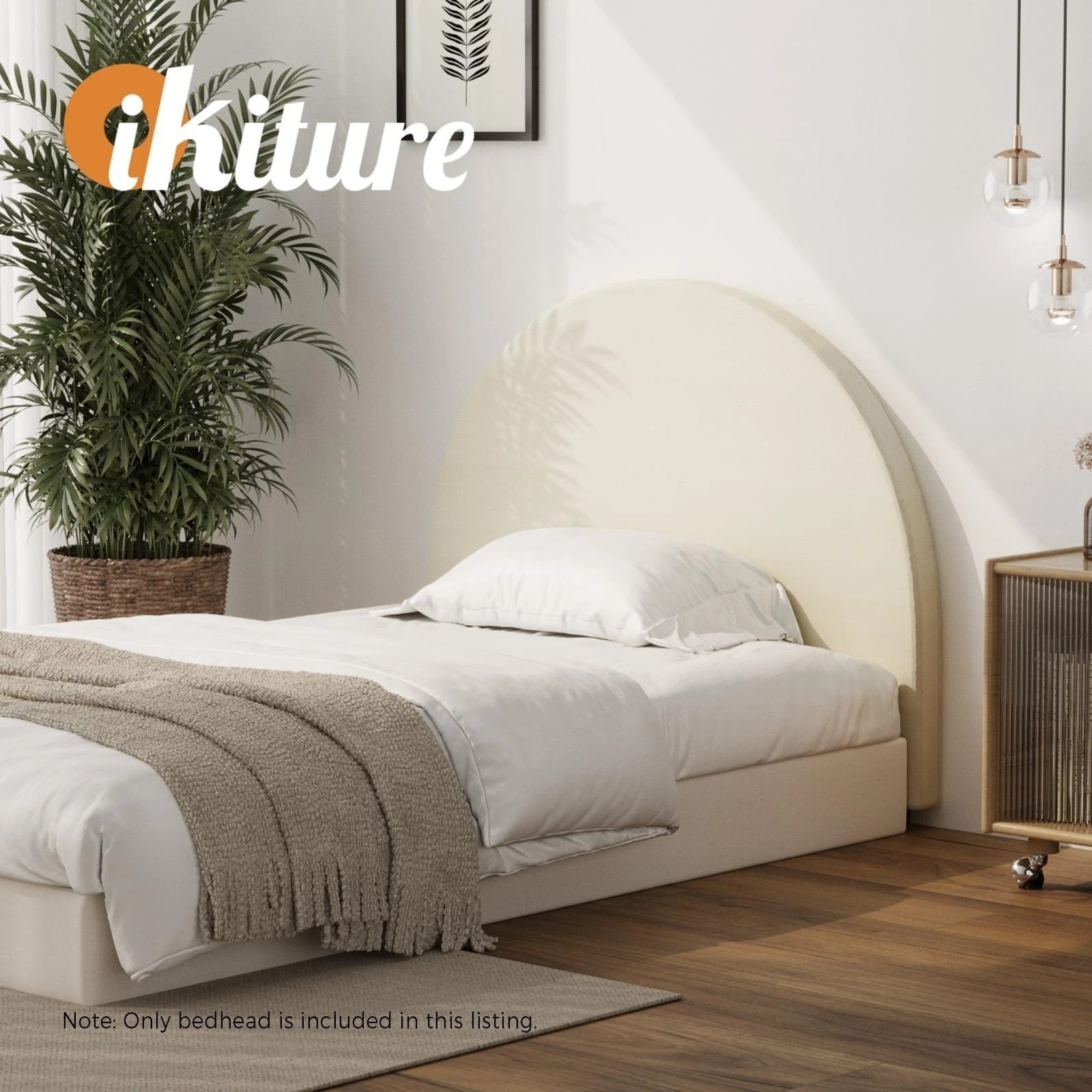 5 Oikiture Bed Head Single Size Headboard Bedhead
 - Beige, 5 of 10