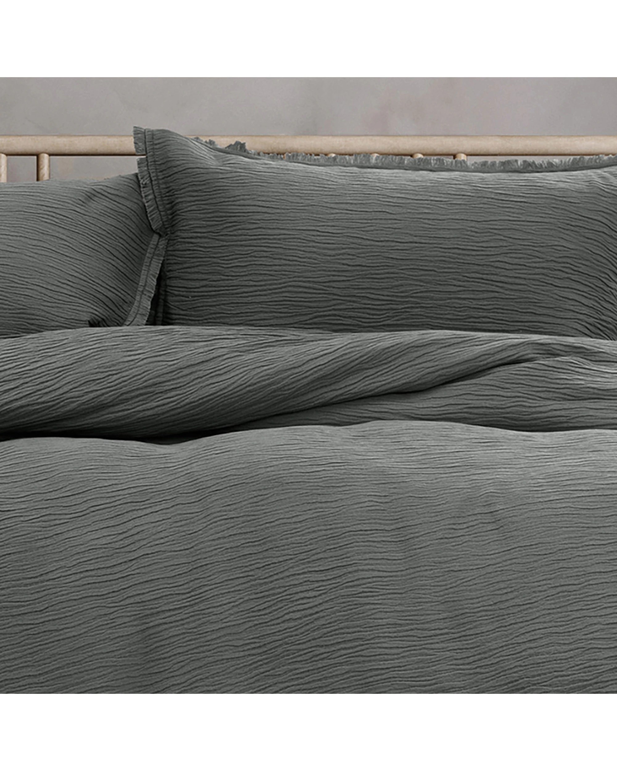 1 Ardor Boudoir Double Size Campbell Quilt Cover Bedding Set - Charcoal, 1 of 1