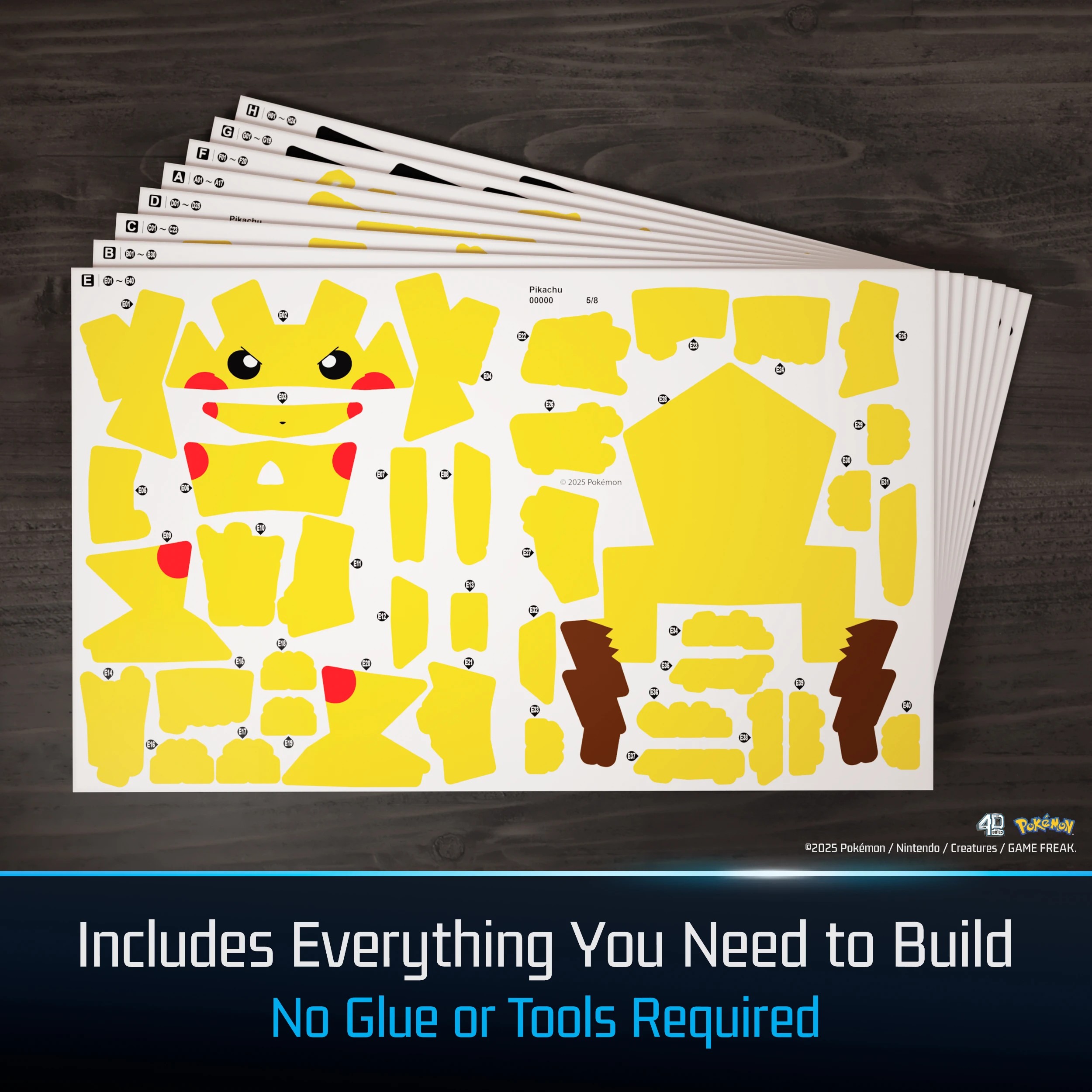 8 Pokemon 4D Build Pikachu 3D Puzzle Model Kit, 8 of 8