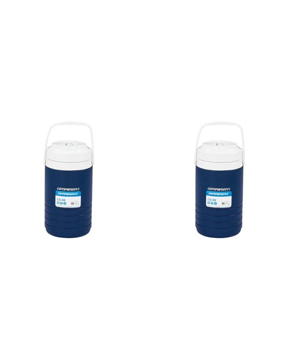 Companion Insulated Jug 2 Pack 2.5L Easy Pour Wide Mouth Camping Portable - Blue