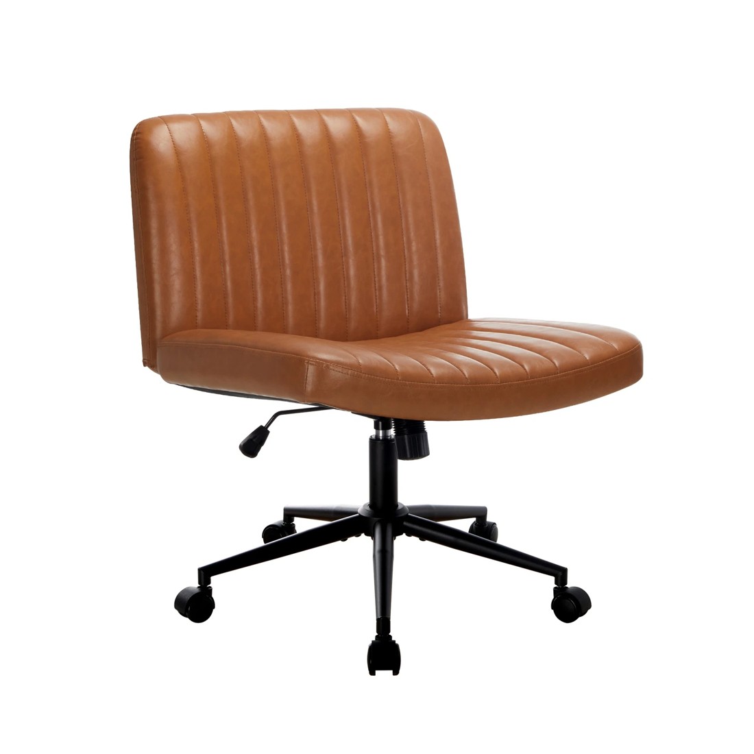 8 Oikiture Armless Office Desk Chair Faux Leather
 - Brown, 8 of 10