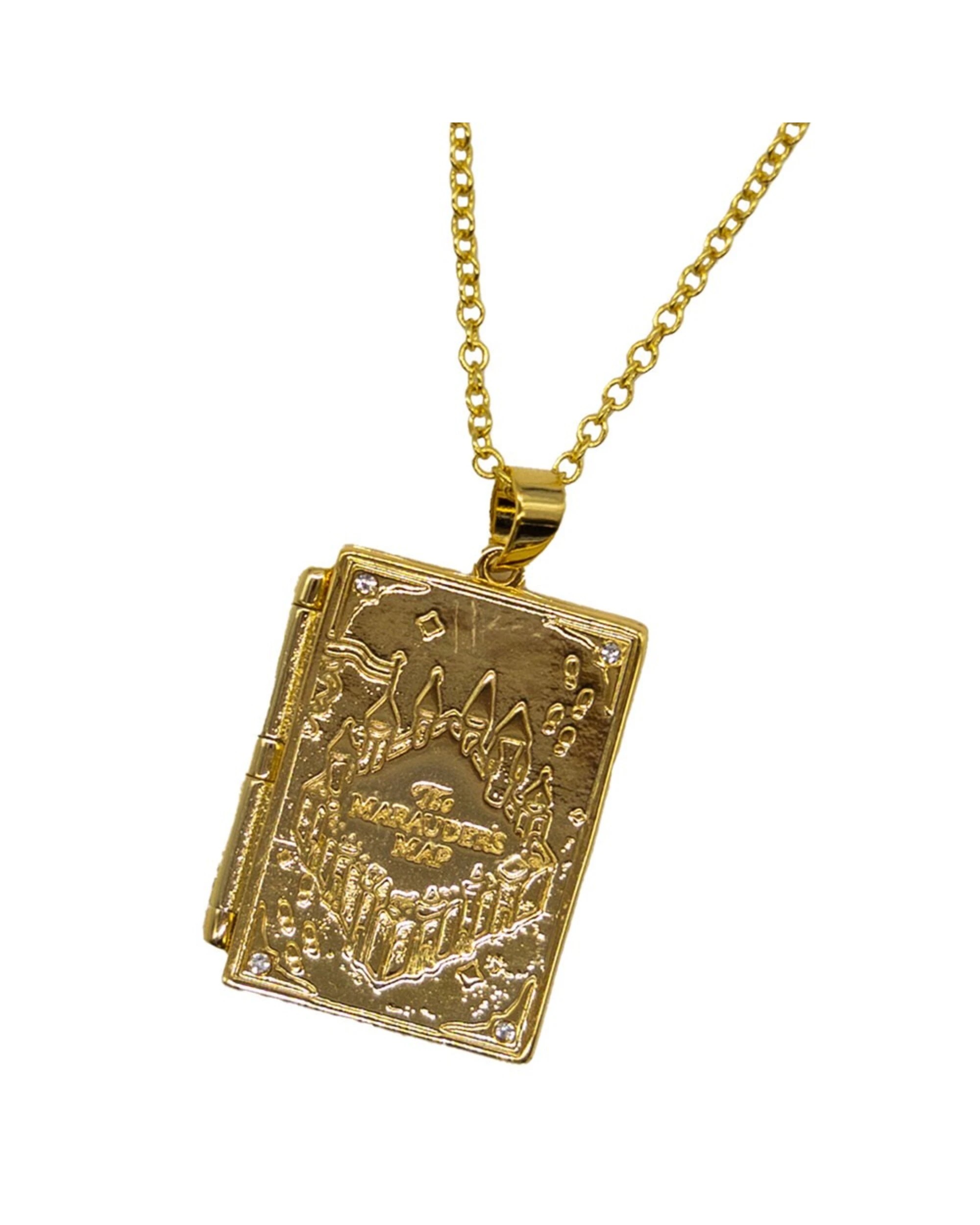 1 Harry Potter - Marauder's Map Necklace - Gold, 1 of 4