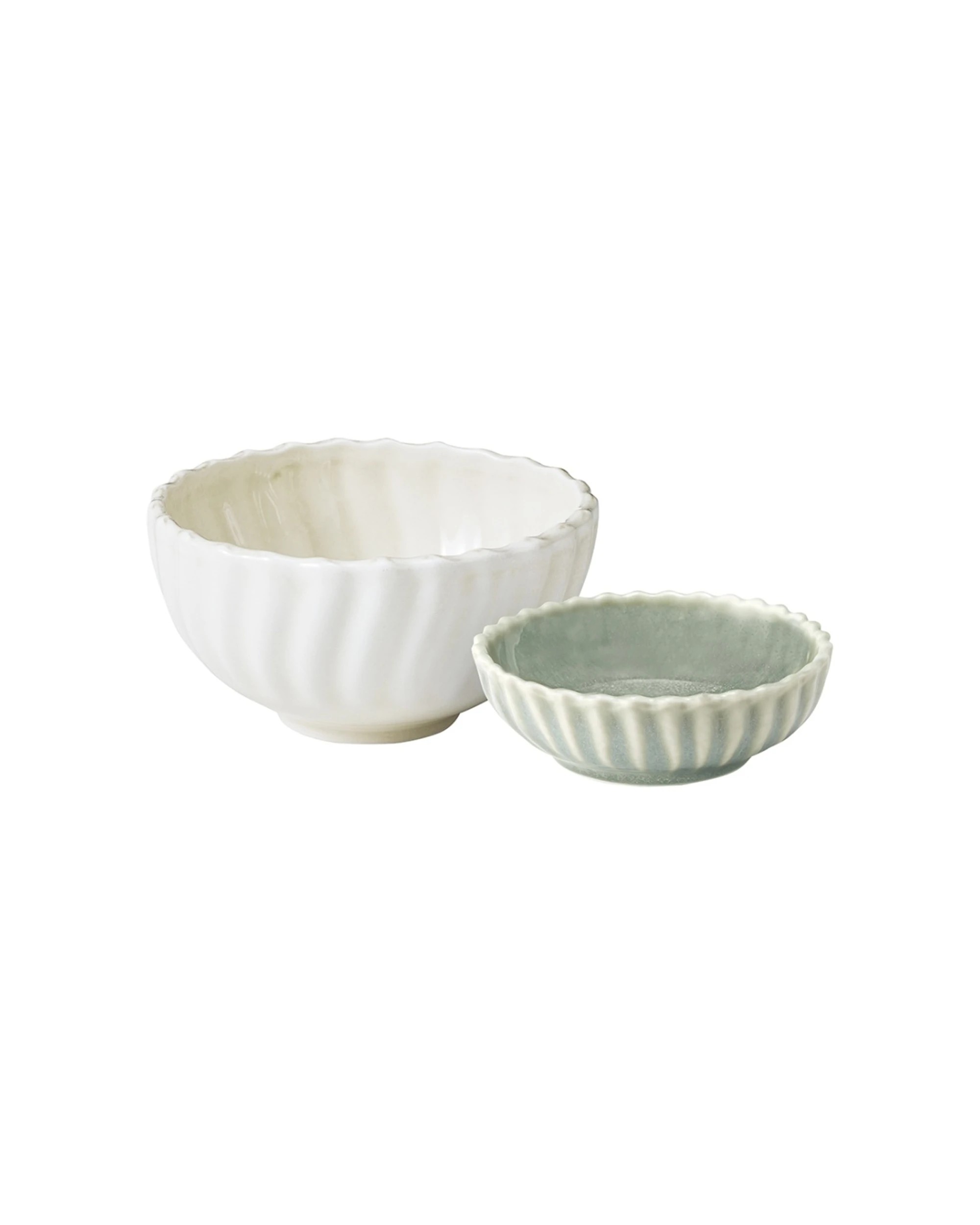1 Ecology 2pc Ritual Rippled Porcelain Dip Bowl Set Porcelain Serveware 9.5cm - Multi, 1 of 4