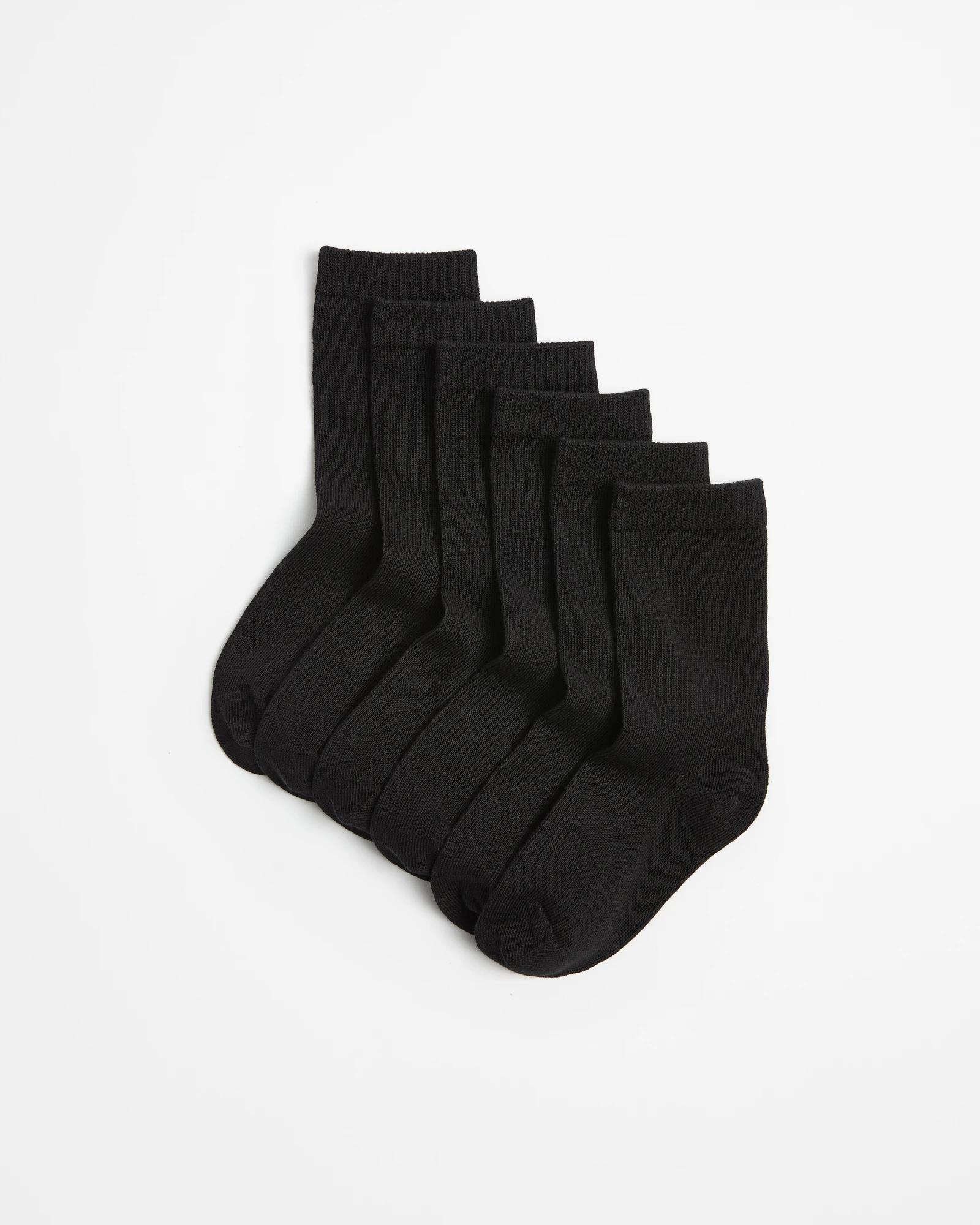 1 School Crew Socks 6 Pack - Maxx BLACK, 1 of 3
