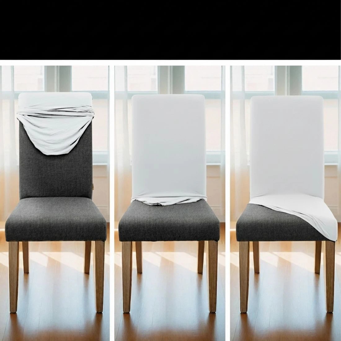 5 Artiss Dining Chair Covers 4x Slipcovers Spandex Stretch Banquet Wedding - White, 5 of 5