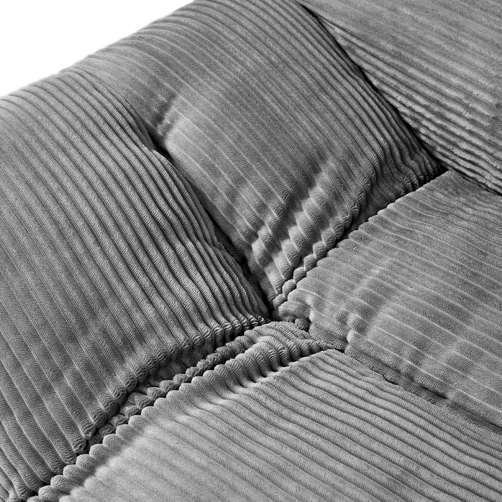 7 Oikiture Sofa Bed Recliner Lounge Couch Corduroy - Grey, 7 of 9