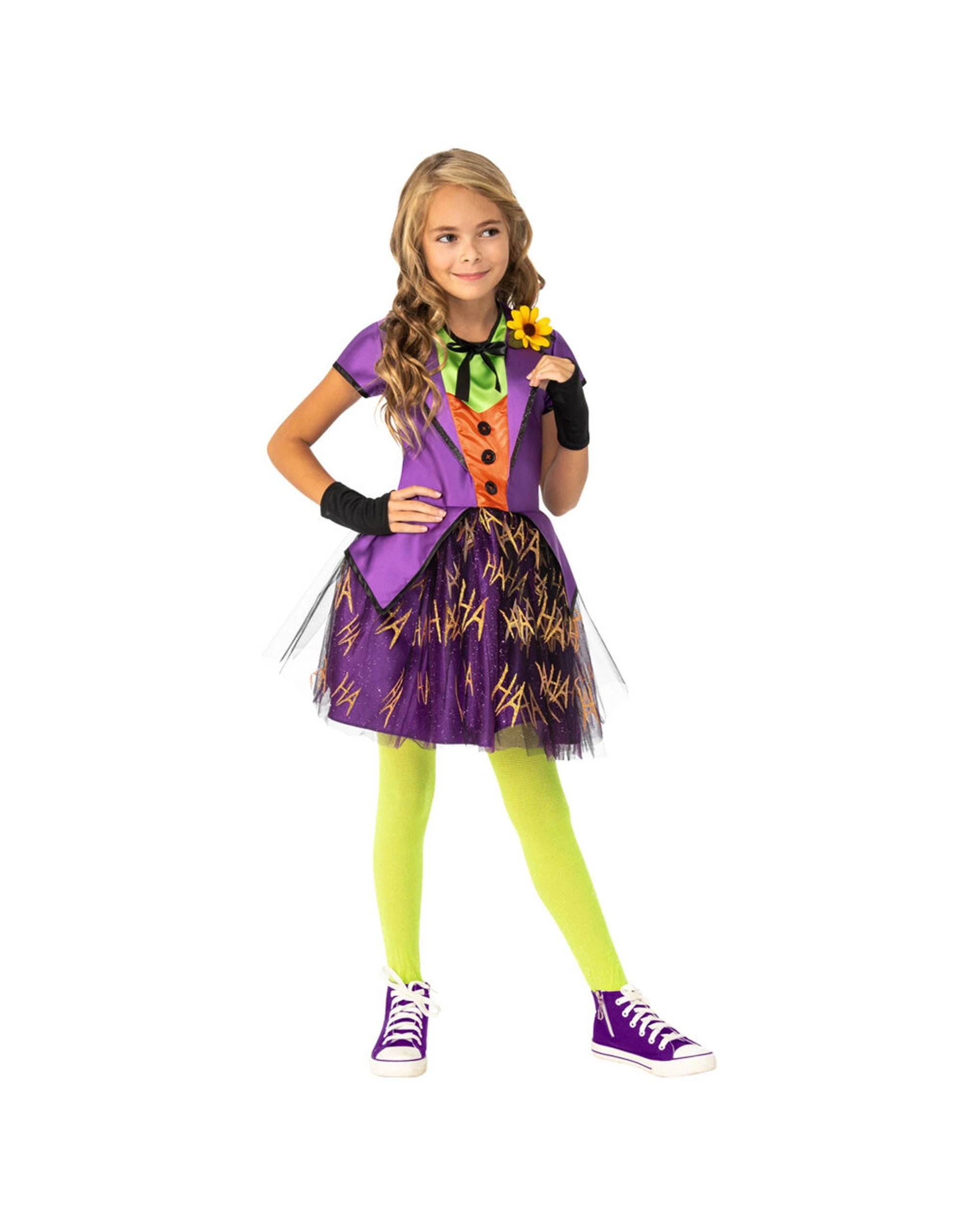 1 DC Comics The Joker Deluxe Tutu Girls Dress Up Costume Kids L - Multi, 1 of 3
