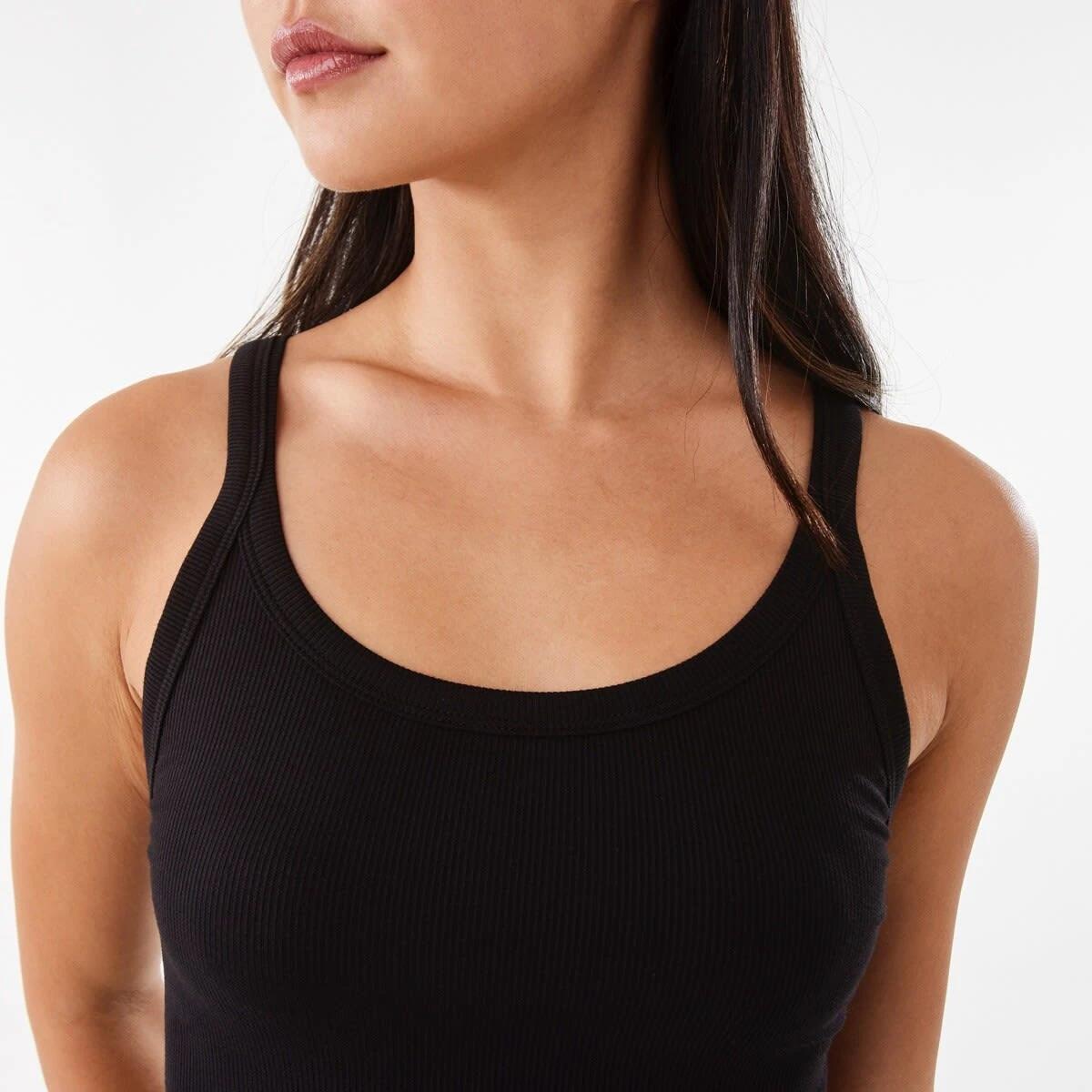 6 Sleeveless Rib Scoop Tank Black, 6 of 6