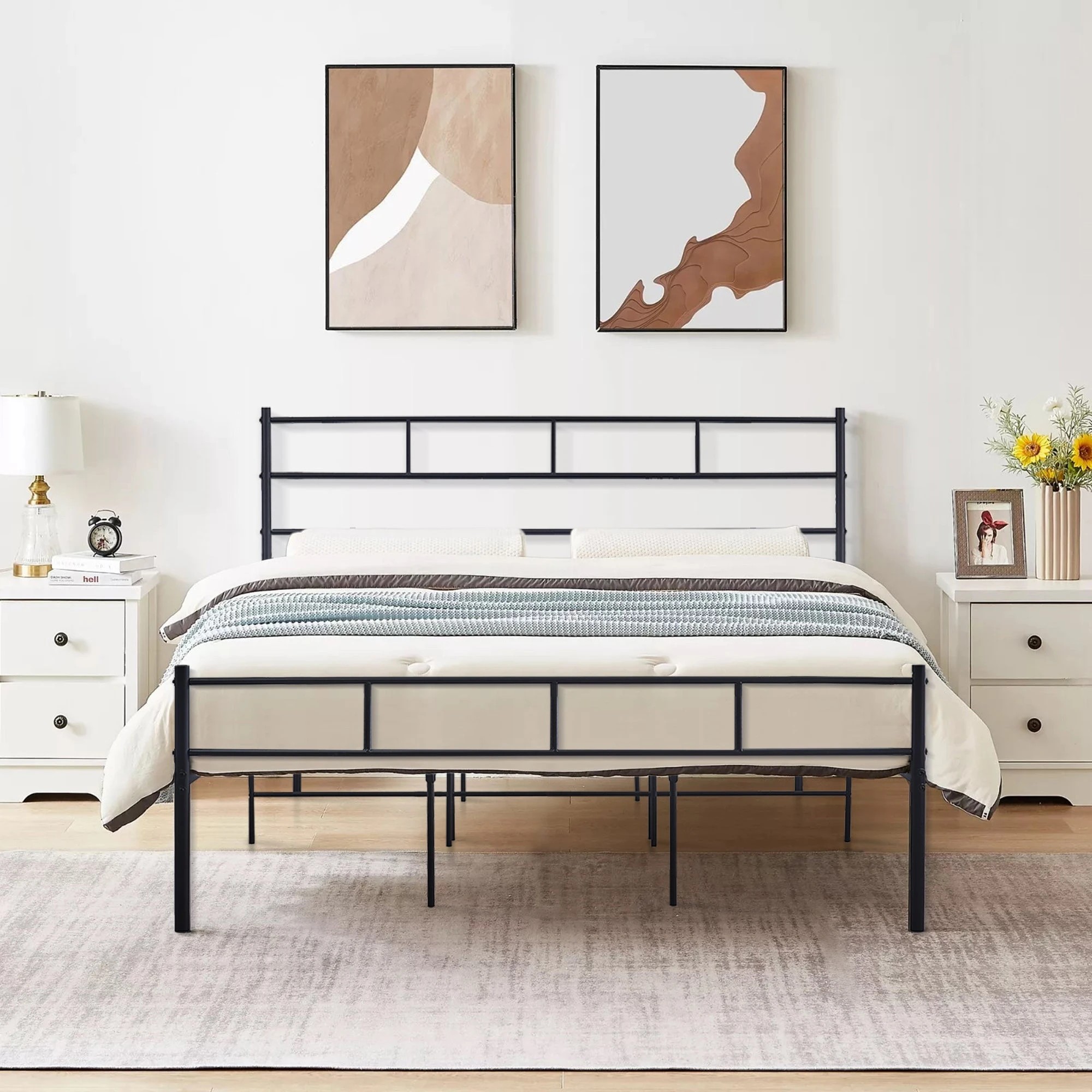 3 Foret Bed Frame Metal King Size Mattress Base Steel Bedroom Base Platform - Assorted, 3 of 9